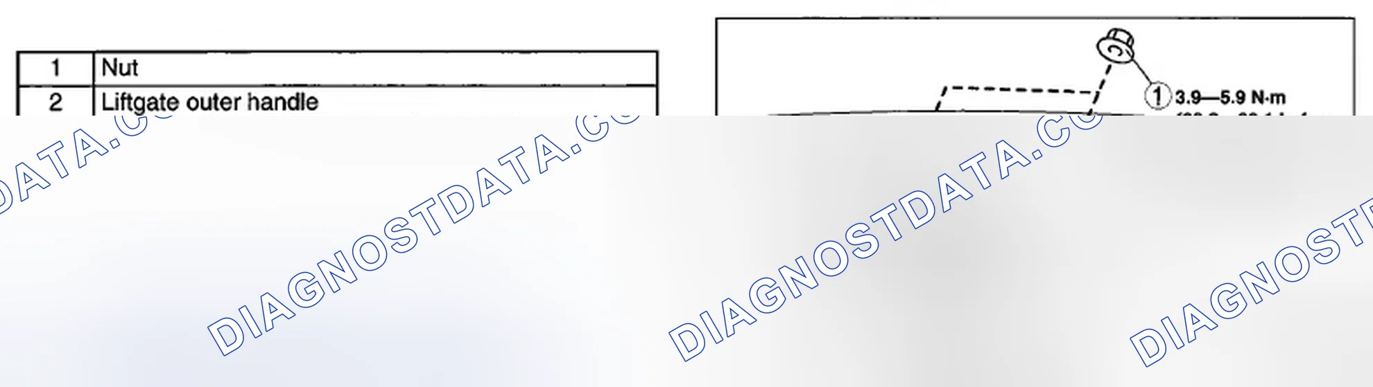 Scheme 51: LIFTGATE OUTER HANDLE REMOVAL/INSTALLATION