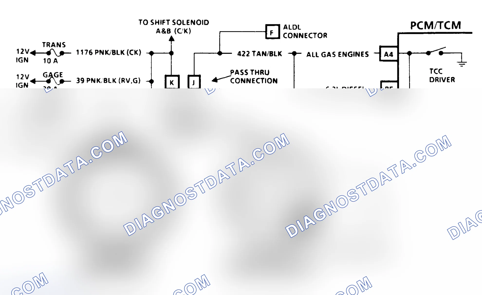 Scheme 283: CODE 39, TORQUE CONVERTER CLUTCH STUCK IN "OFF" POSITION - LT. TRUCK