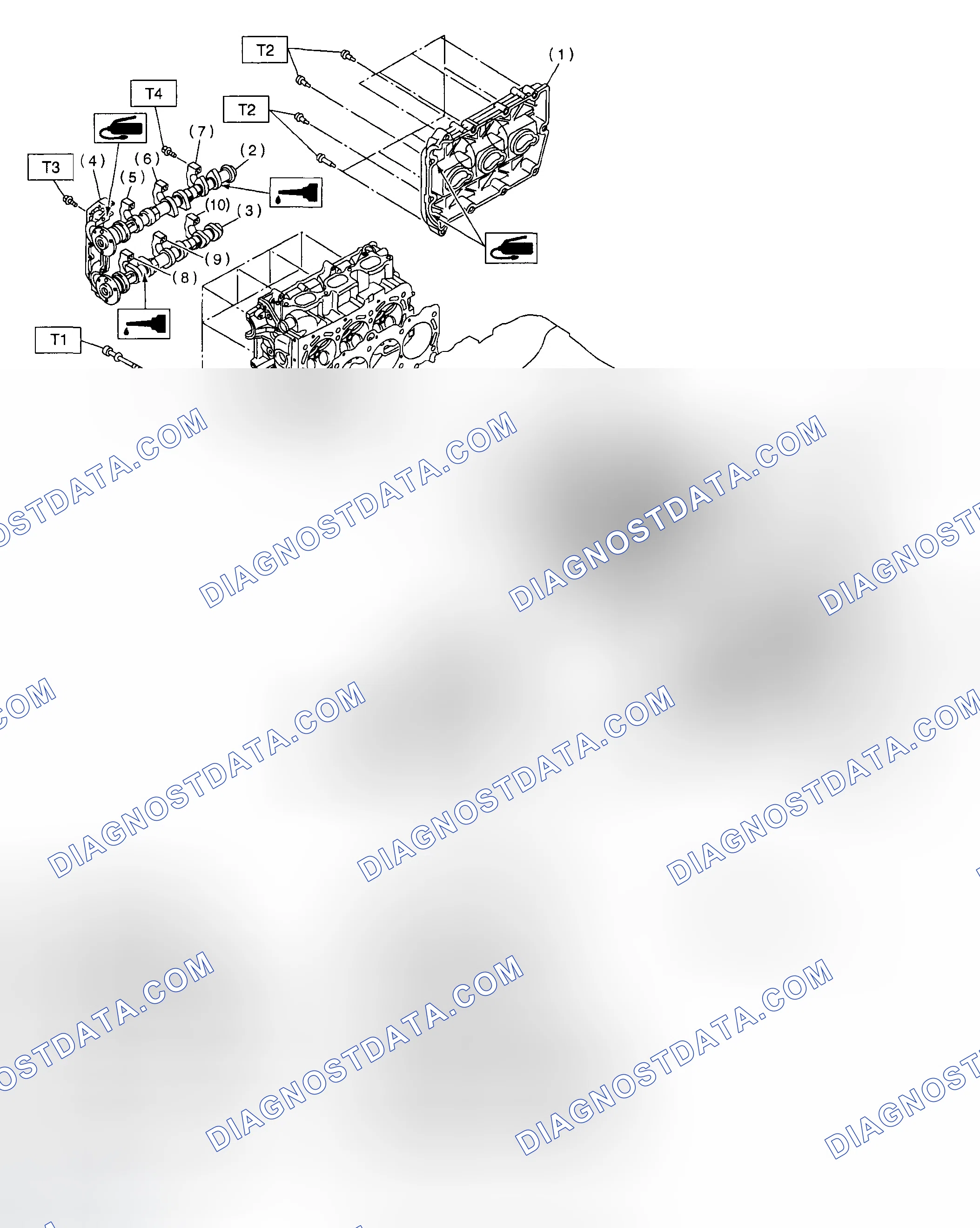 Scheme 28: Exploded View Of Cylinder Head & Camshaft