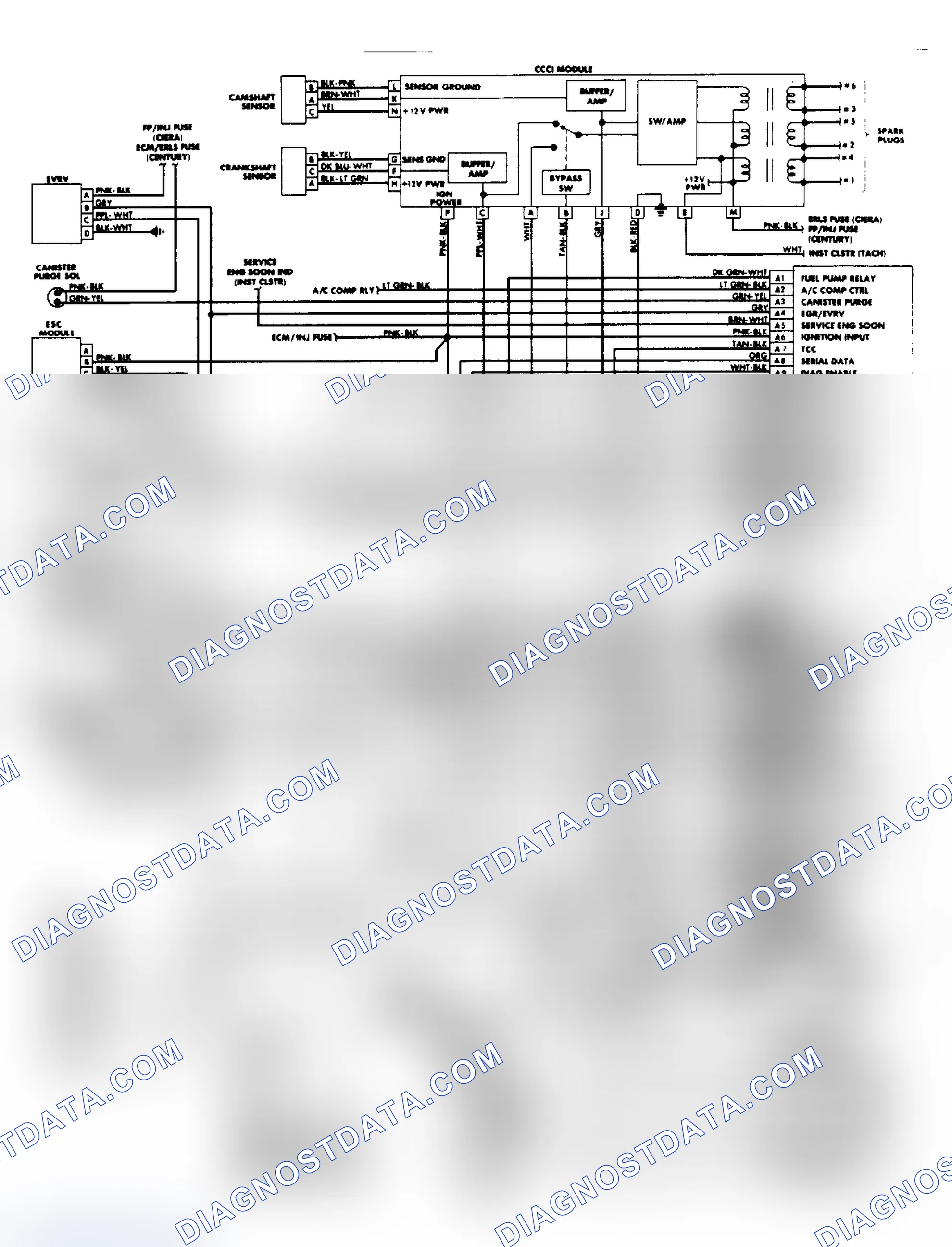 Scheme 38: Wiring Diagram: Century & Ciera 3.8L PFI System