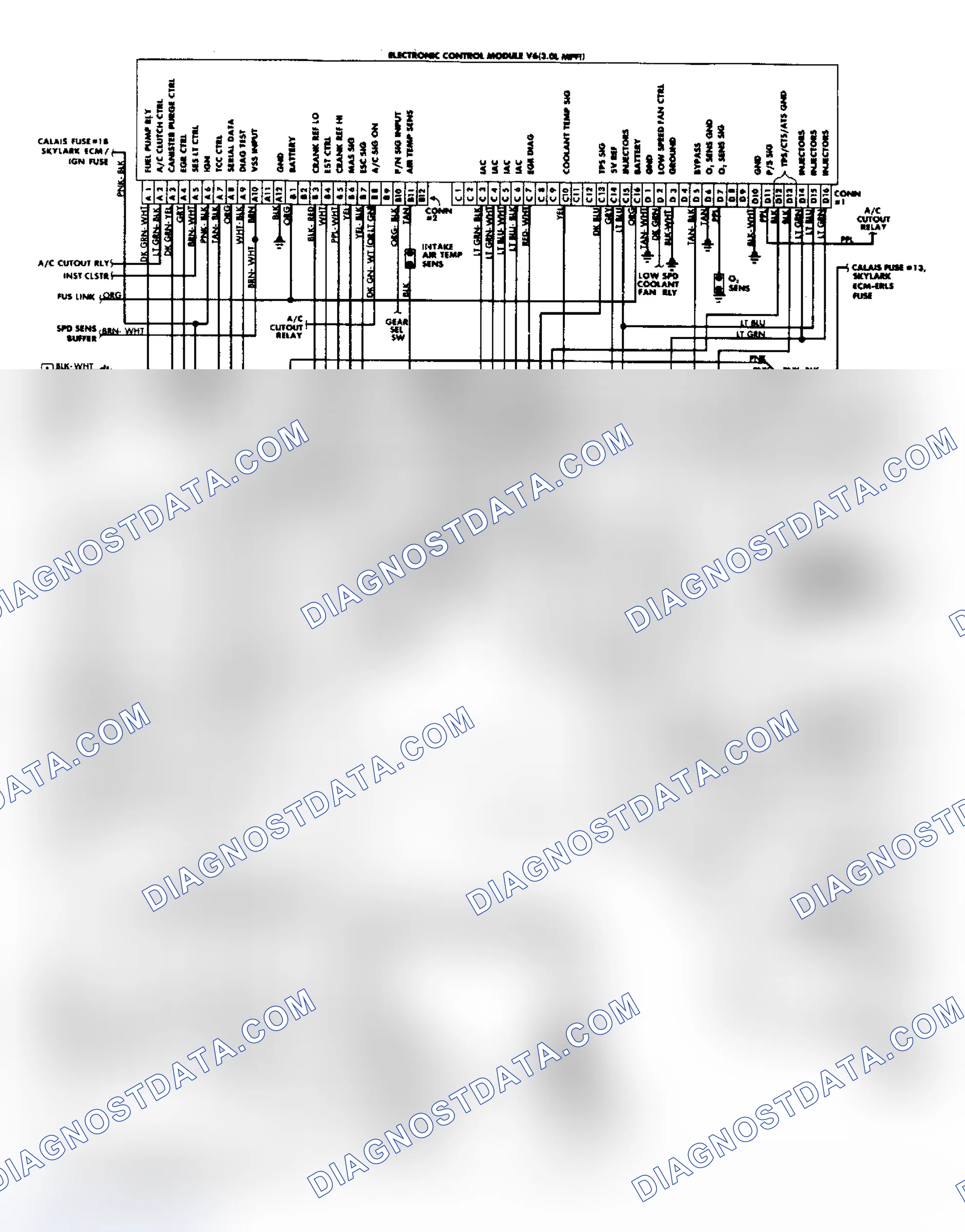 Scheme 98: 1988 Calais & Skylark 3.0L Fuel Injection Wiring Diagram