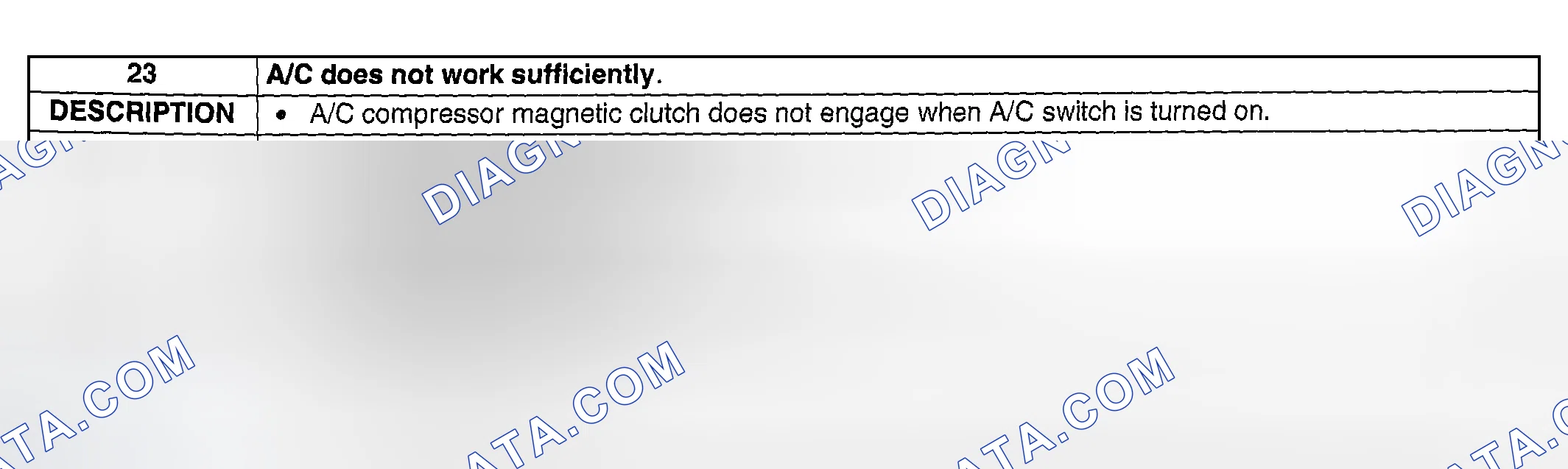 Scheme 309: NO. 23 A/C DOES NOT WORK SUFFICIENTLY