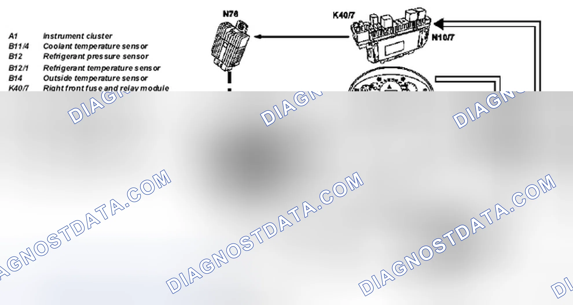 Fig. 60: Identifying Engine/AC Electric Fan Control Module Interlinkage Components