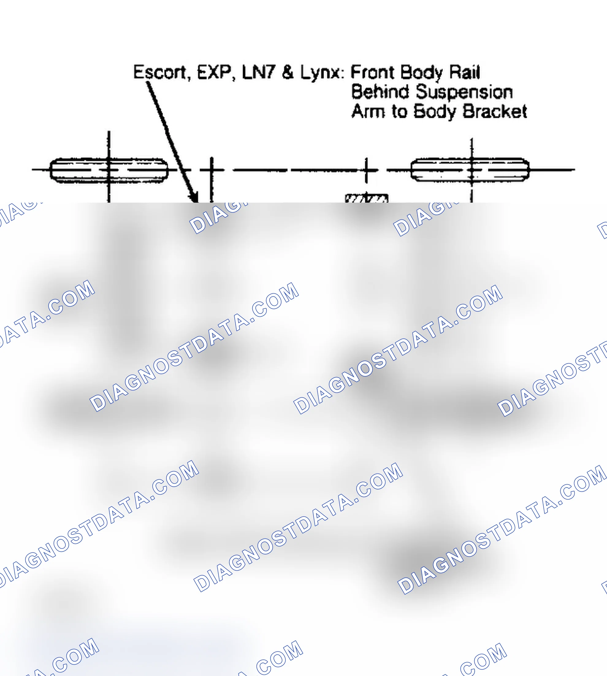 Scheme 4: Frame Contact Points. When lifting vehicles with air suspension, shut off power with switch in trunk or disconnect battery.