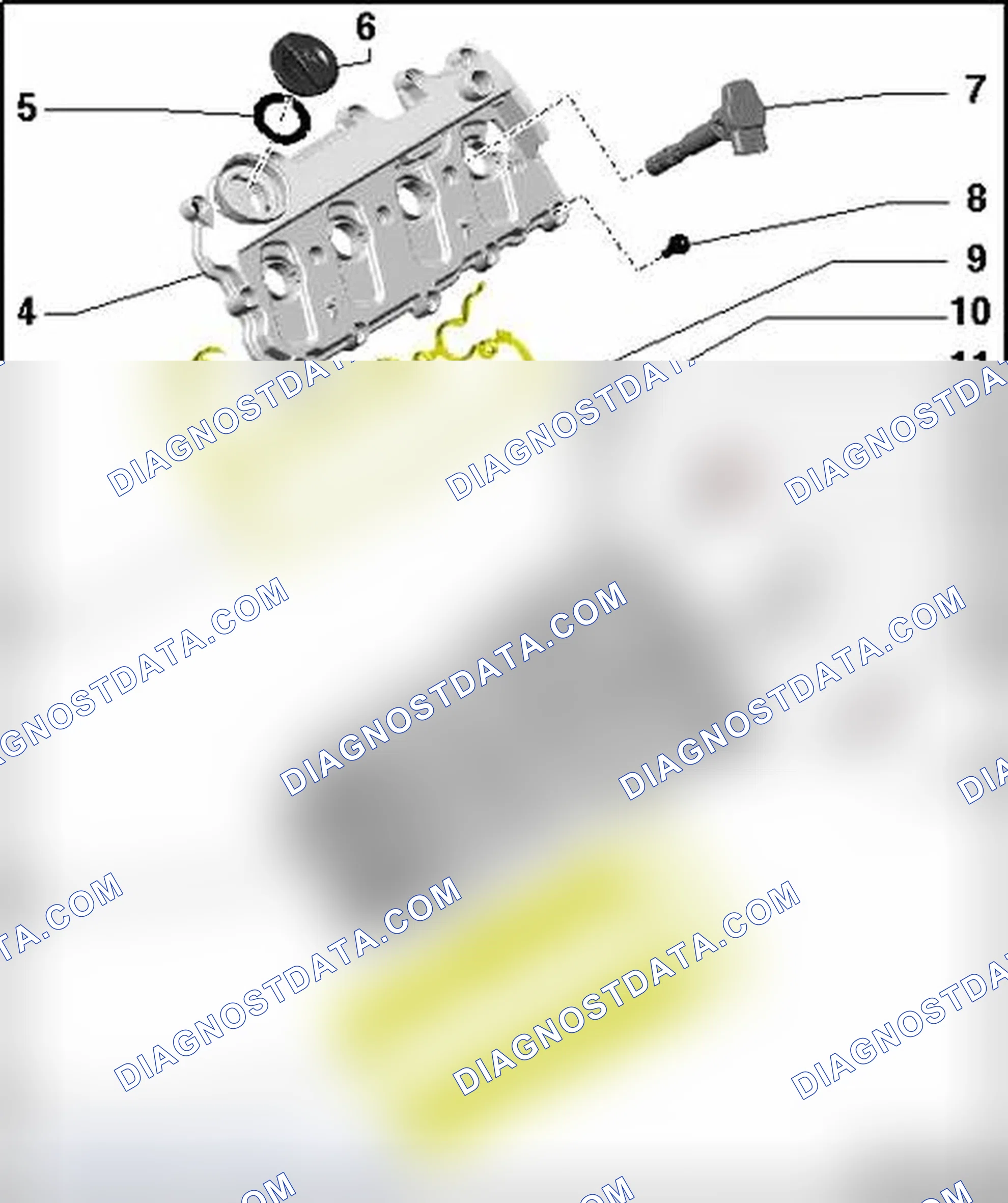 Scheme 160: Cylinder head, assembly overview