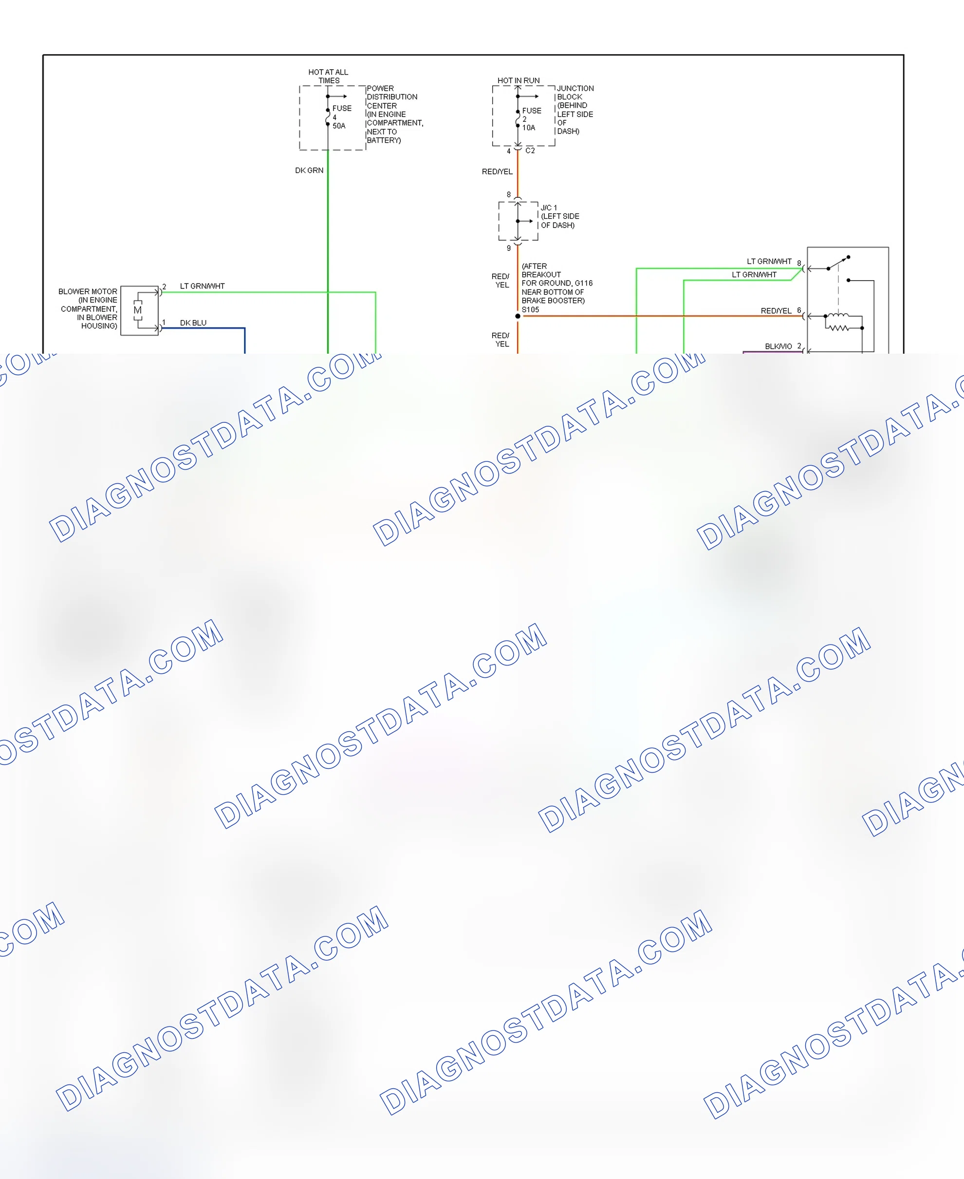 Fig. 20: Heater System Wiring Diagram (Ram Van/Wagon)