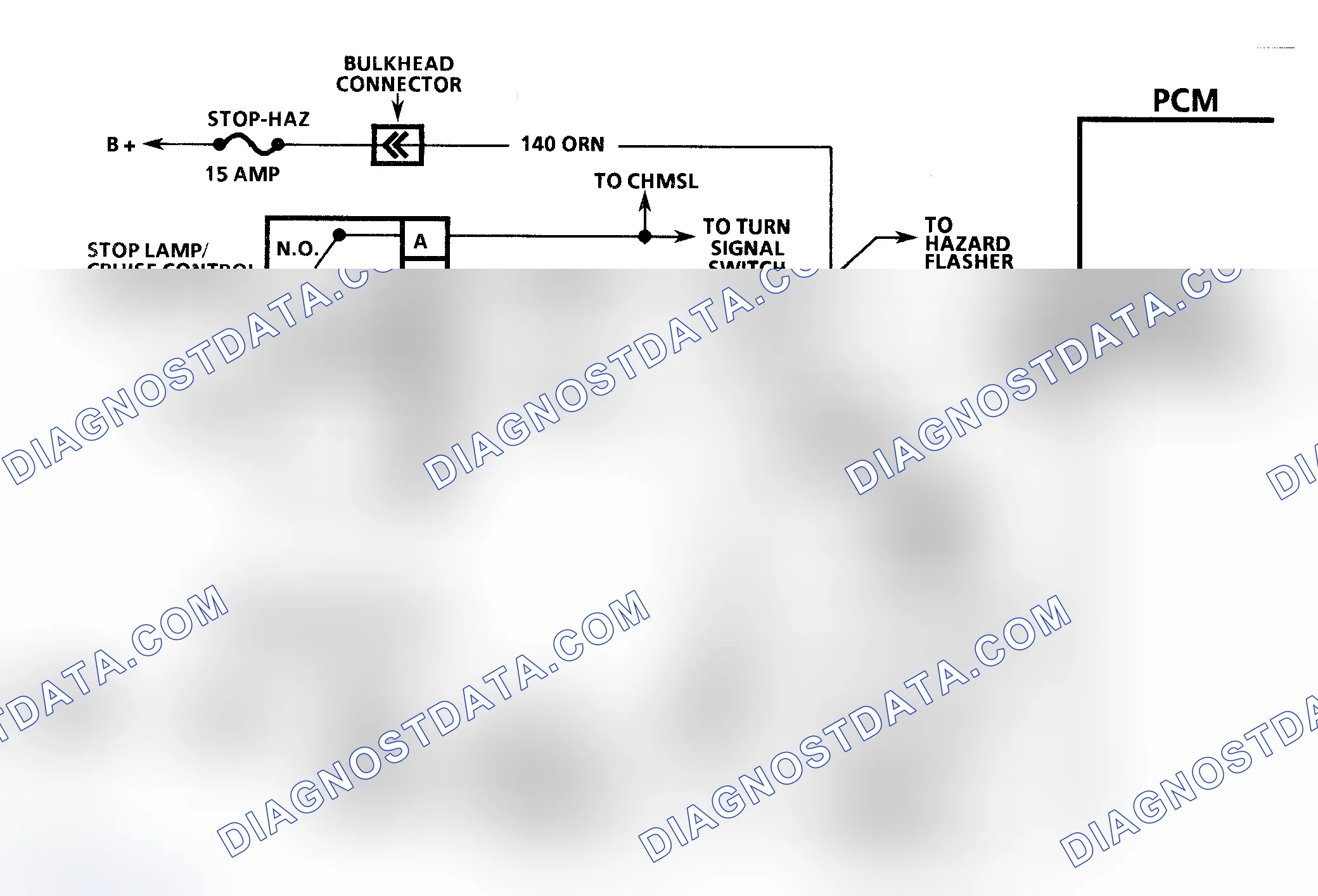 Scheme 487: DTC 41 Schematic ("P" Series) Brake Switch Circuit Fault