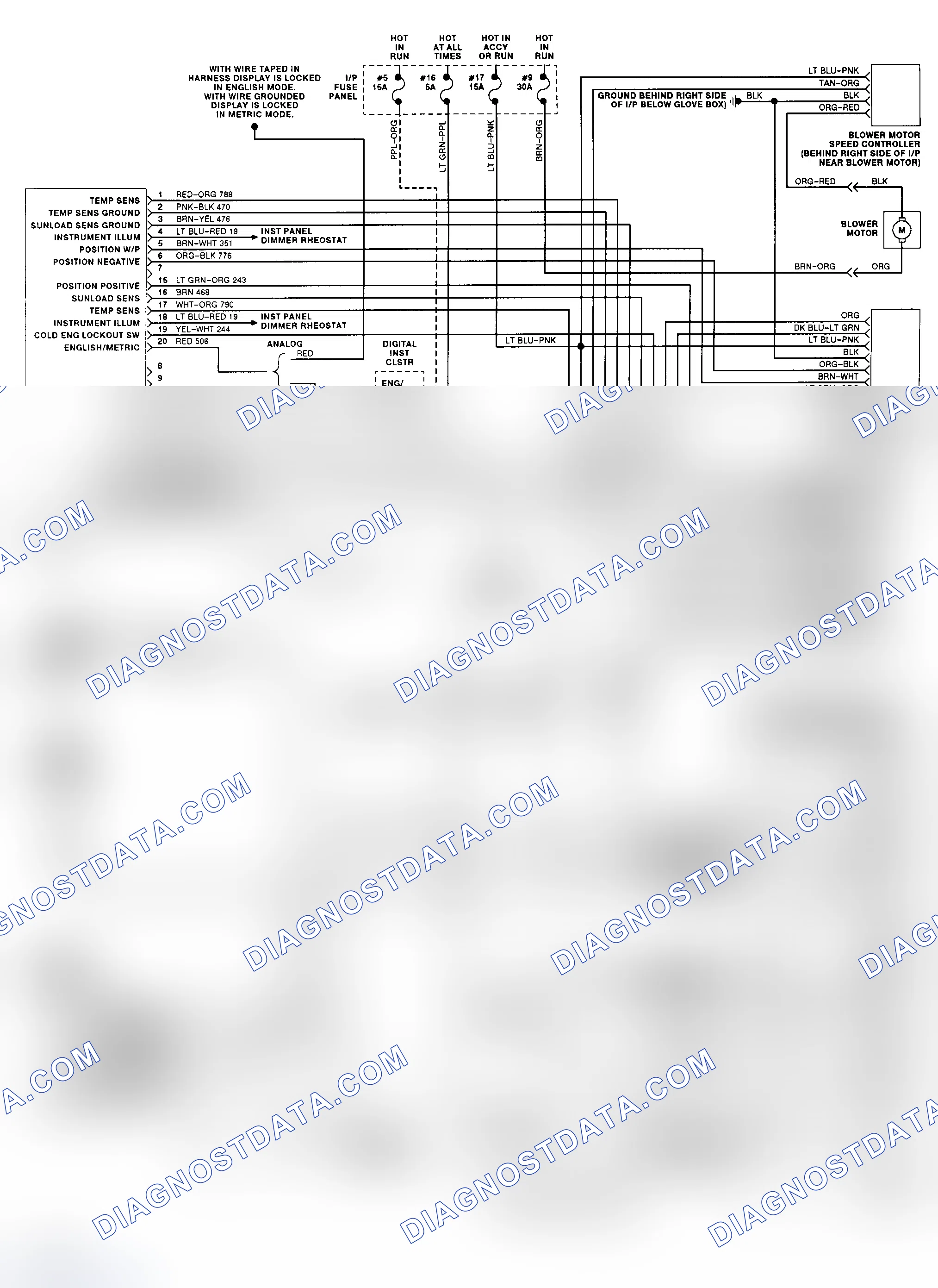 Scheme 15: Auto A/C-Heater System Wiring Diagram (Sable & Taurus - 1 Of 4)
