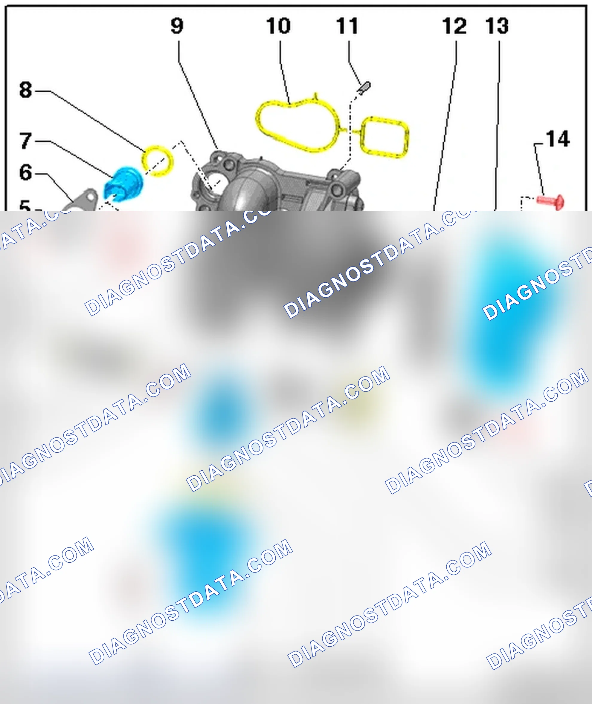 Scheme 69: COOLANT PUMP AND THERMOSTAT OVERVIEW