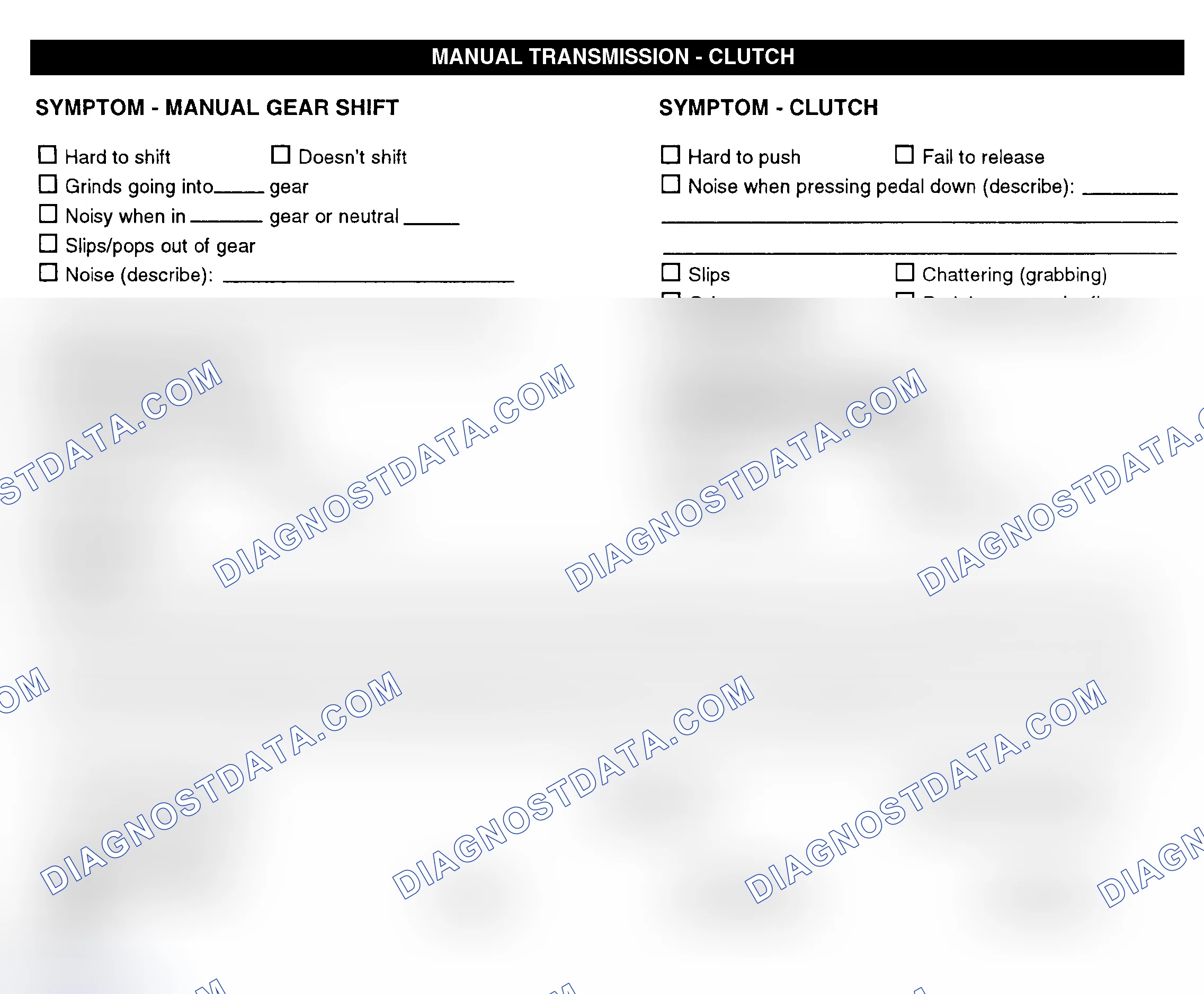 Scheme 10: Manual Transmission & Clutch