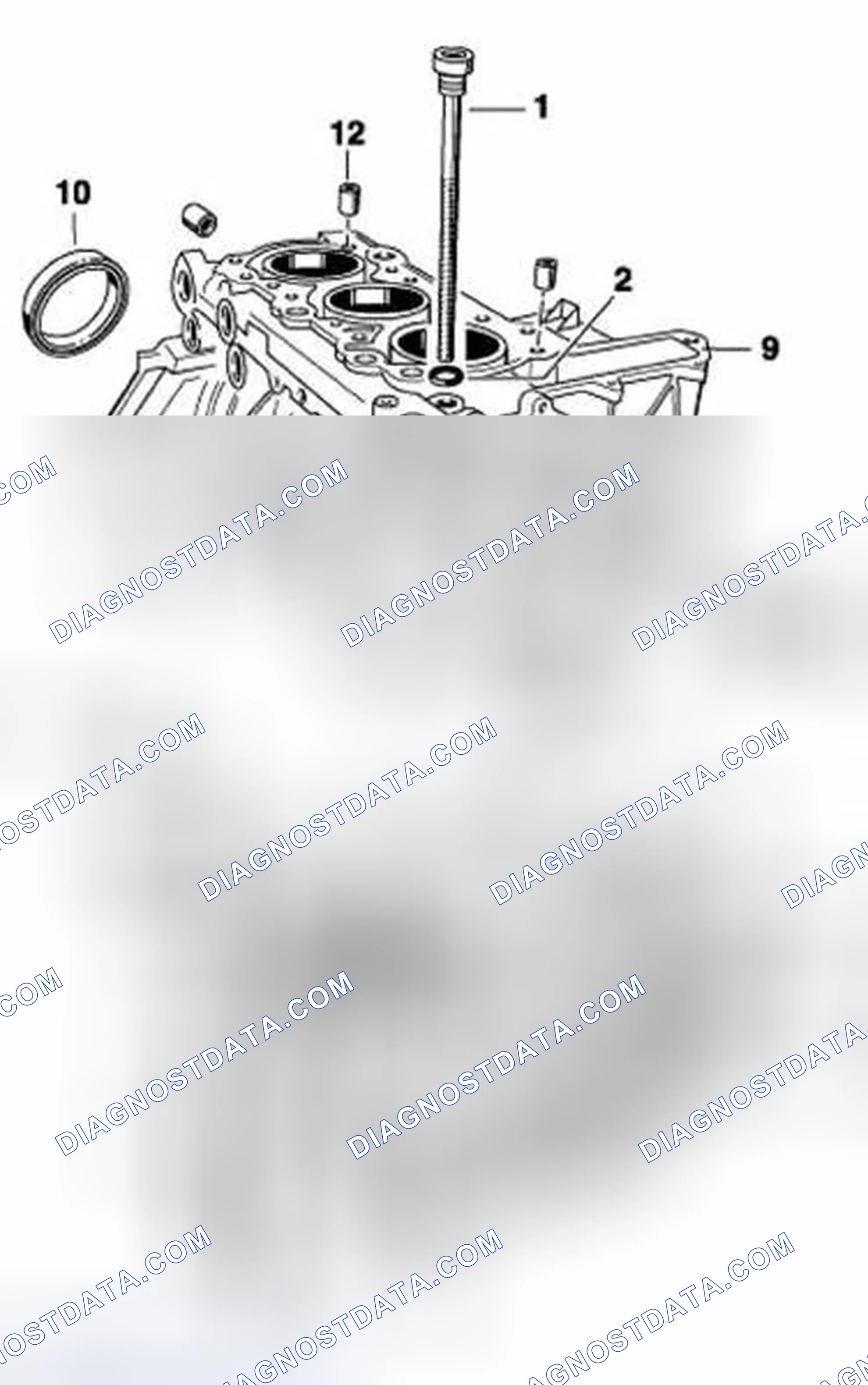 Scheme 16: DISASSEMBLING AND ASSEMBLING CRANKCASE HALVES, ENGINE M96/20, M96/21, M96/22