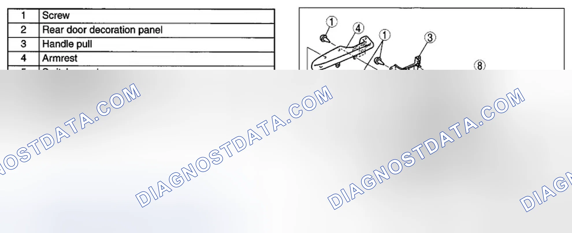 Scheme 58: REAR DOOR TRIM DISASSEMBLY/ASSEMBLY