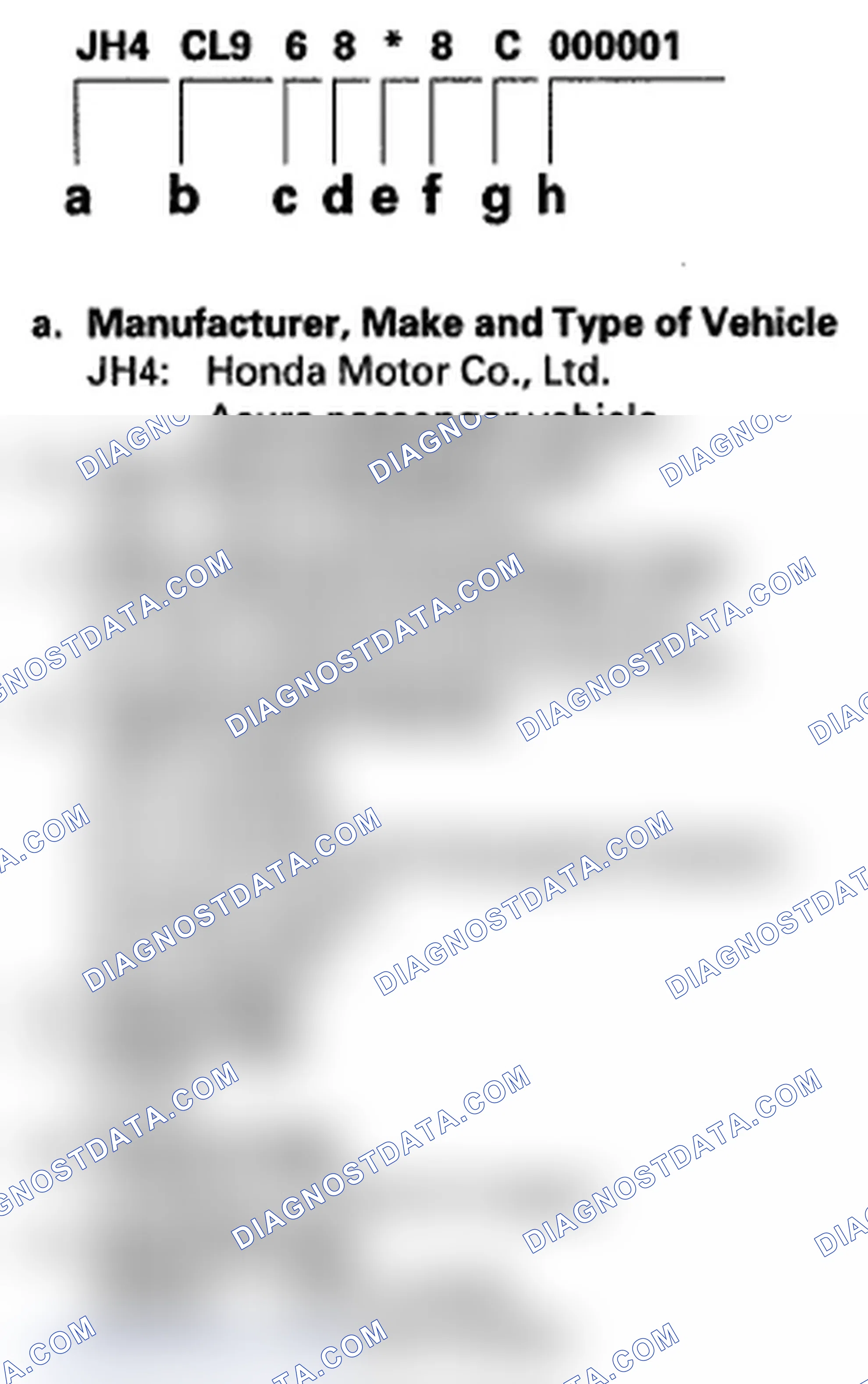 Scheme 17: Vehicle Identification Number