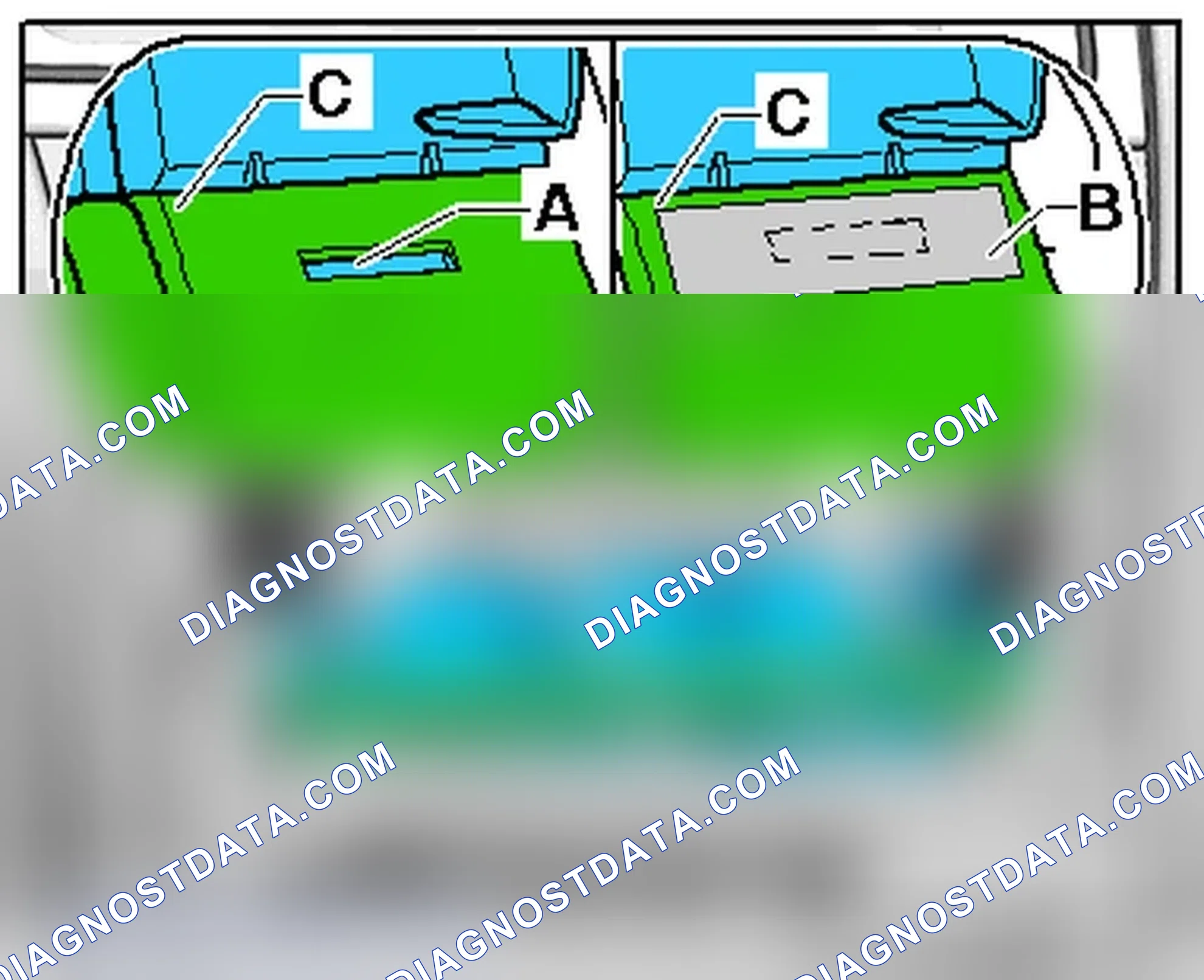 Scheme 447: REAR VENT AIR GUIDE SLOTS, SEALING