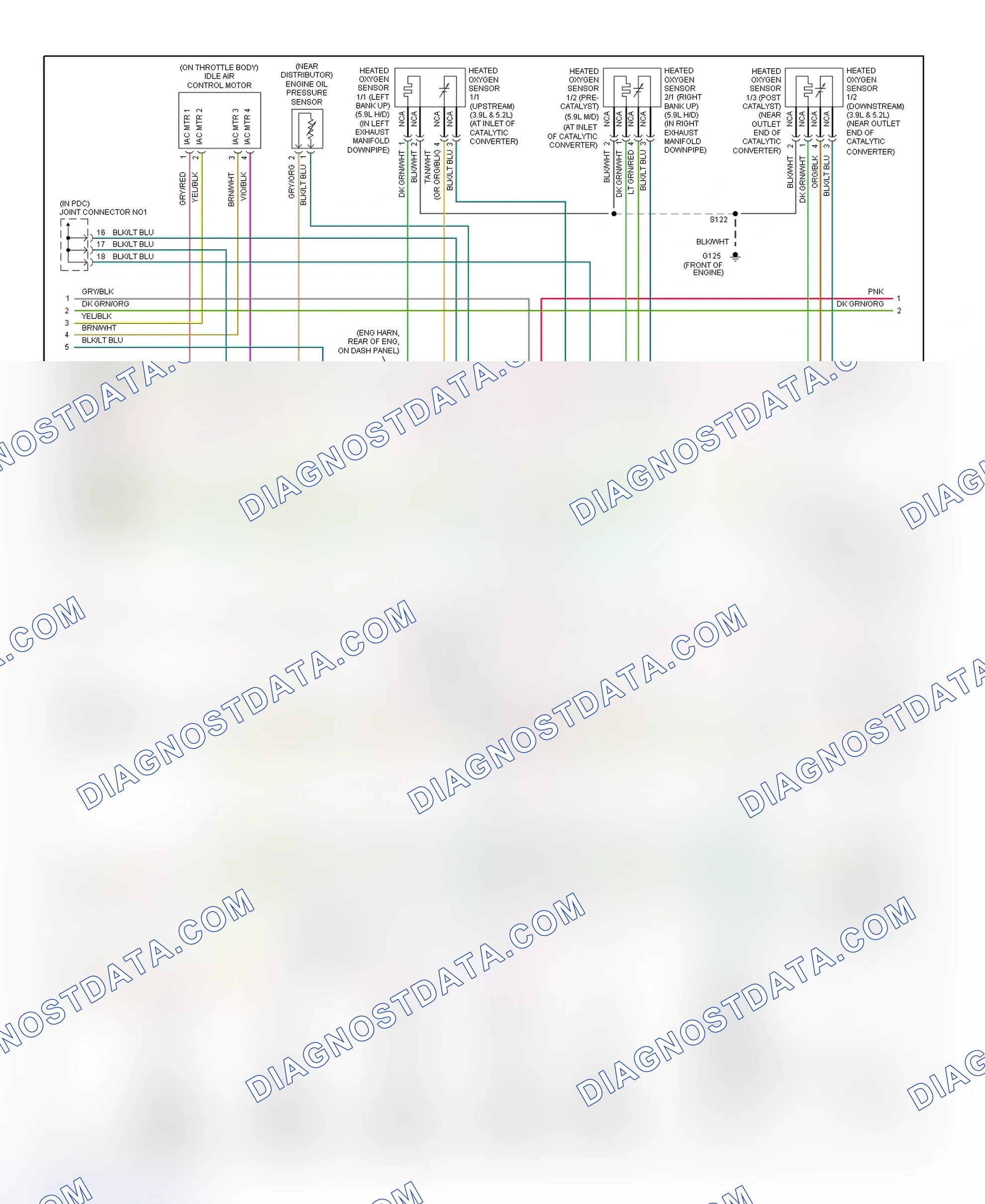 Scheme 44: PCM Wiring Diagram (Ram Pickup - 3.9L, 5.2L & 5.9L - 2 Of 3)