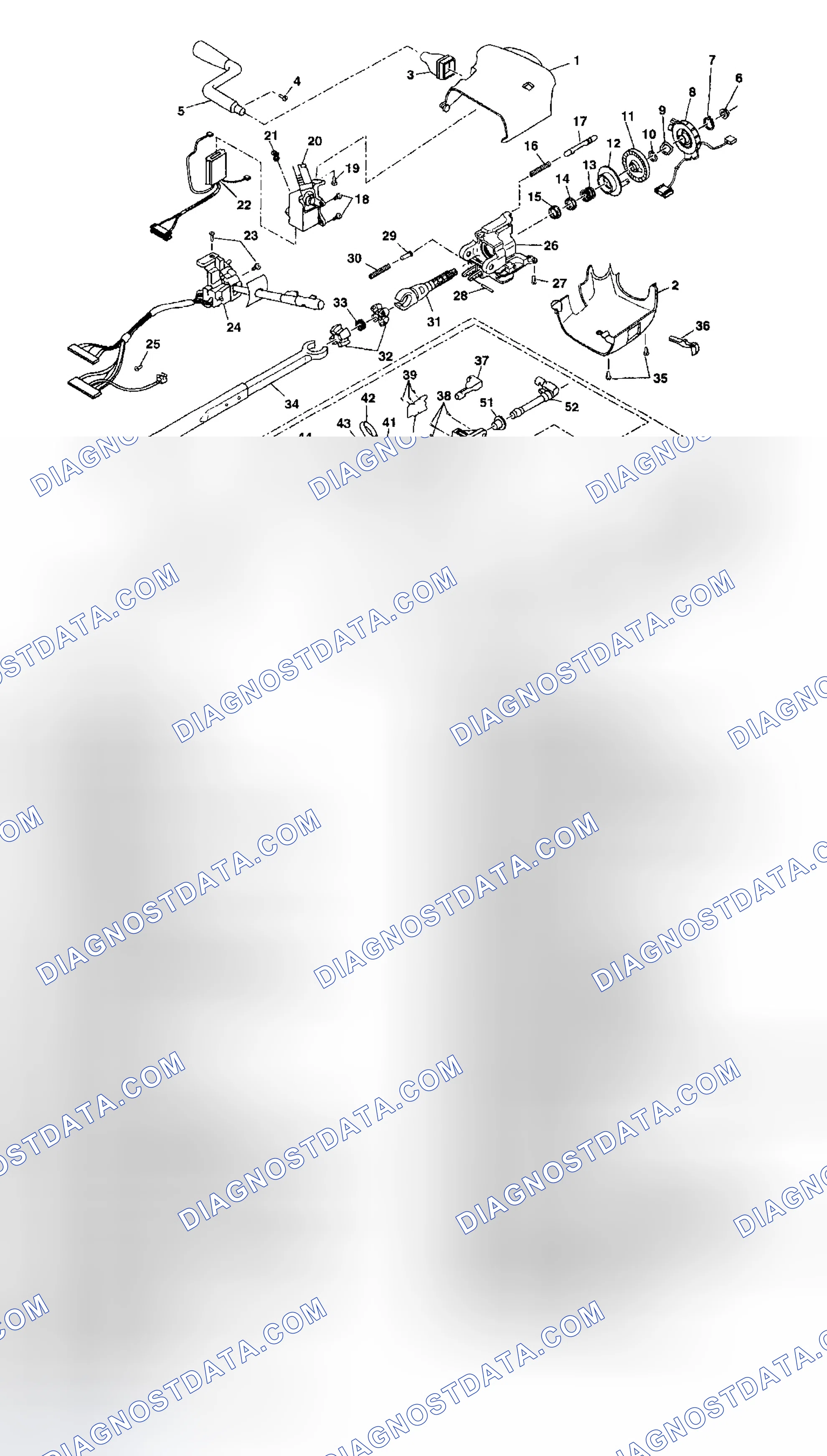 Scheme 5: Steering Column Disassembled View (Column Shift Sphere Joint)