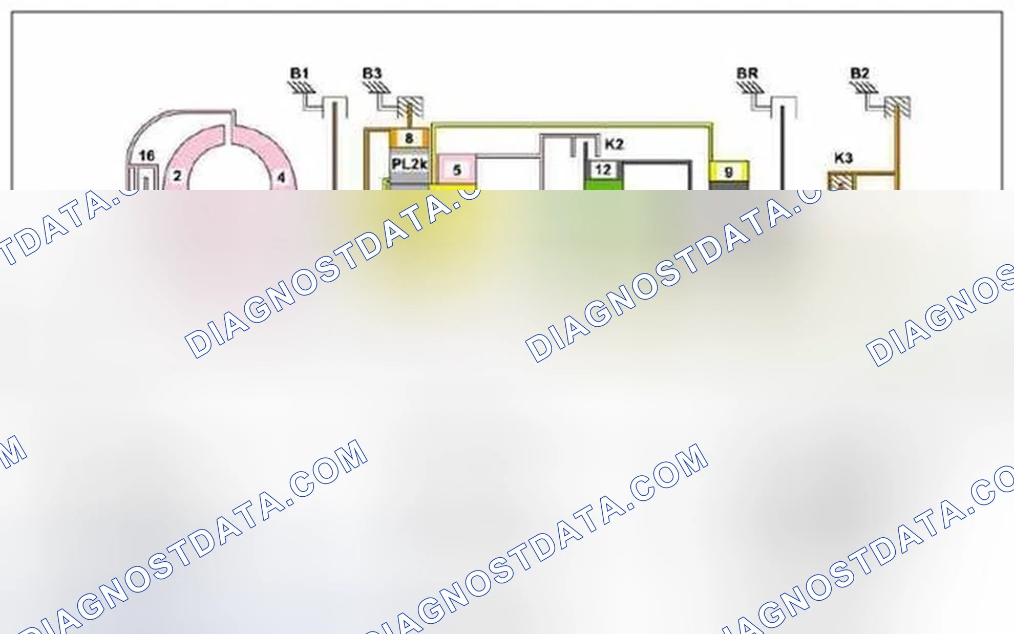 Scheme 197: Power flow in 1st gear, function - GF27.10-P-3011N