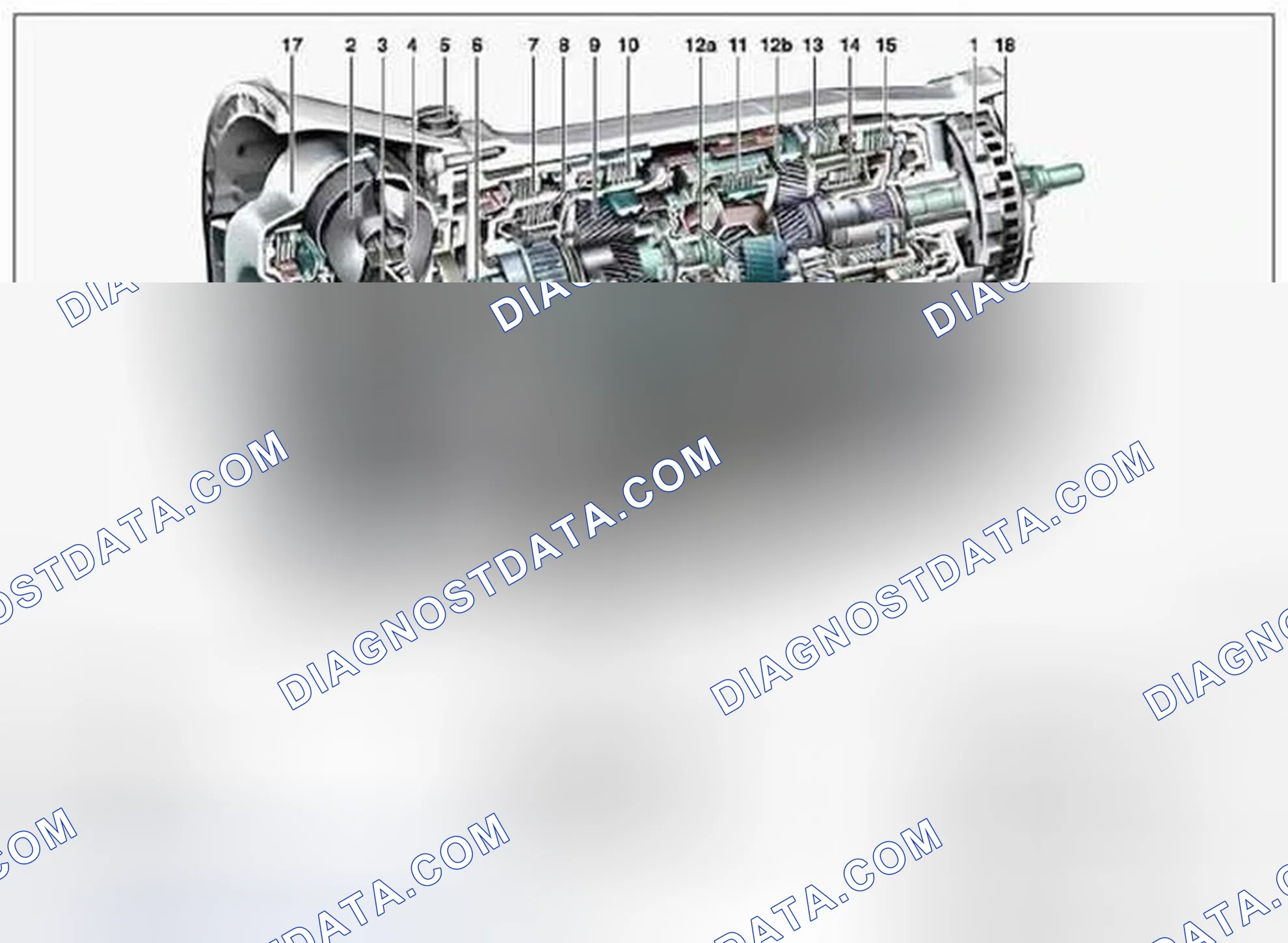 Scheme 209: Automatic transmission (AT), location of mechanical parts - GF27.10-P-0001-07GZ