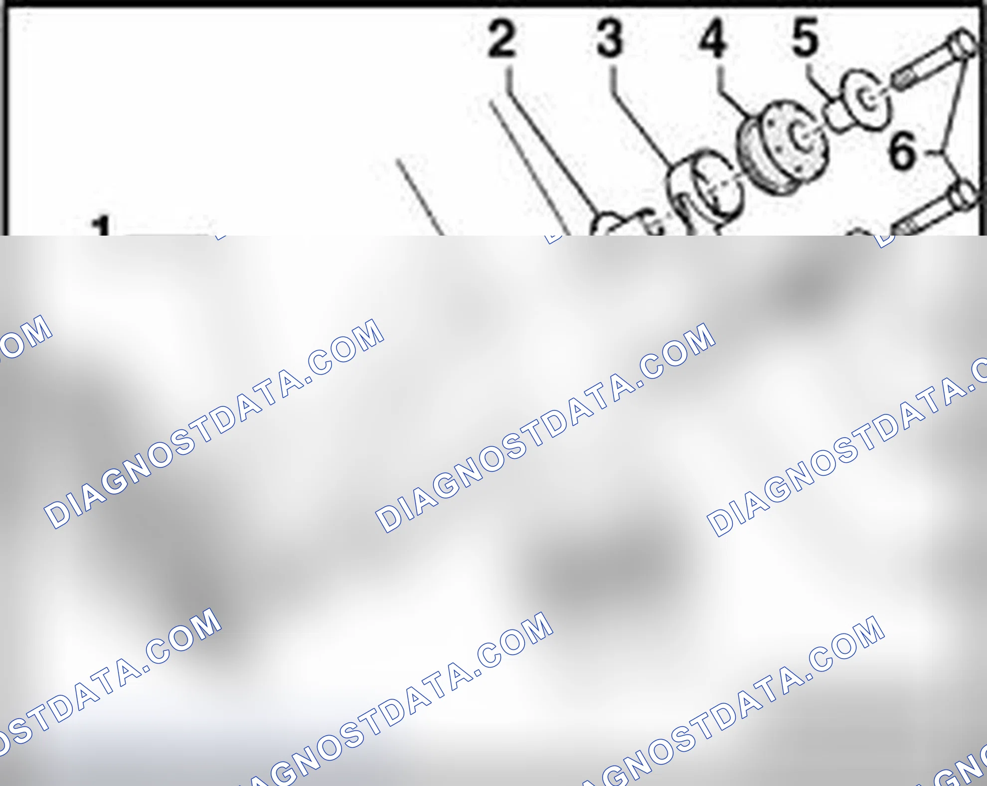 Scheme 305: Individual left mounting components for vehicles with manual transmission