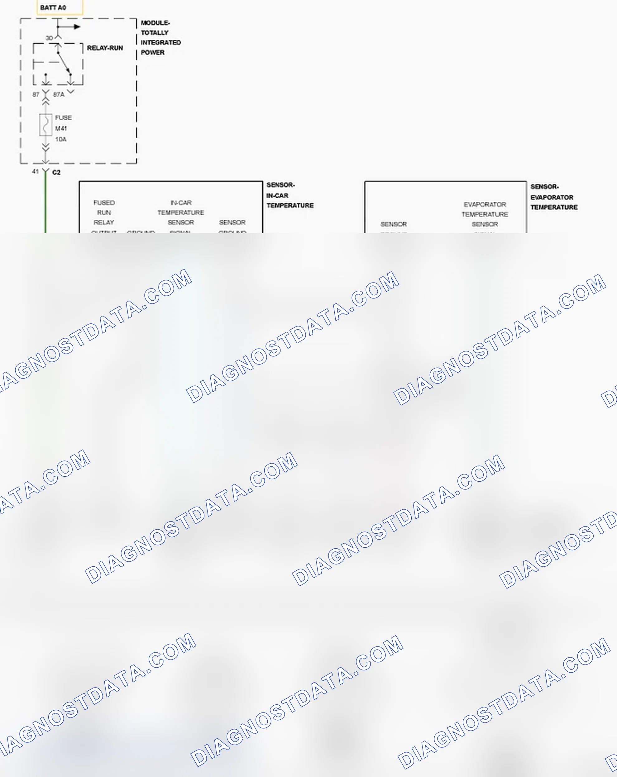 Scheme 1: B1030-11-EVAPORATOR TEMPERATURE SENSOR - CIRCUIT SHORT TO GROUND