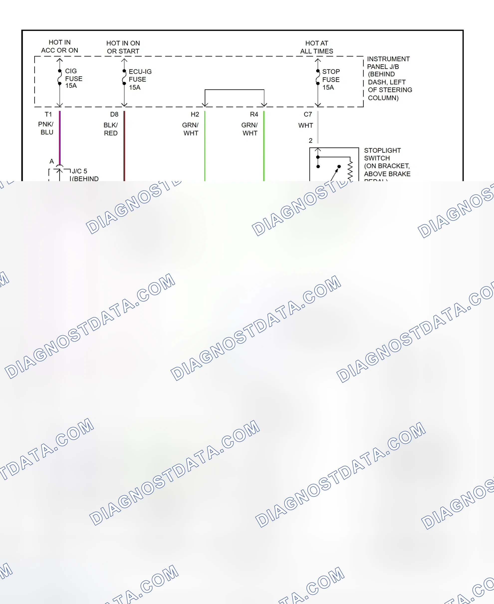 Scheme 274: Shift Interlock System Wiring Diagram (2001 - Toyota Camry 2.2L CNG)