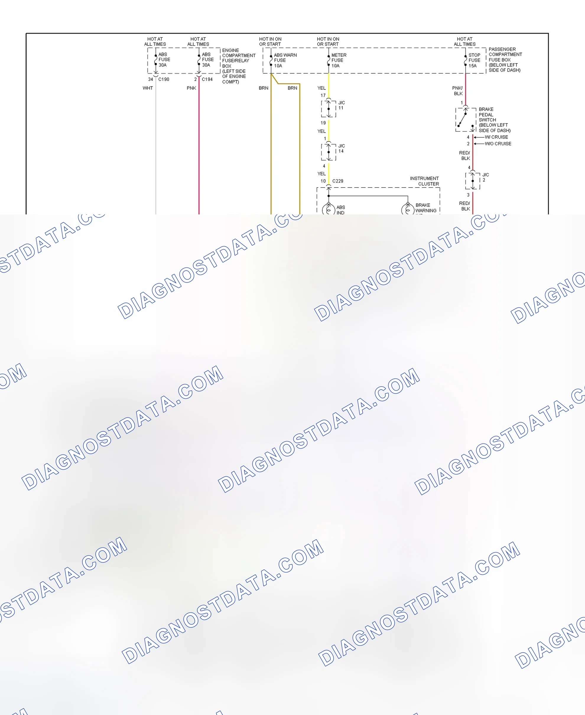 Fig. 10: Anti-Lock Brake System Wiring Diagram (2000 Sephia & Spectra)
