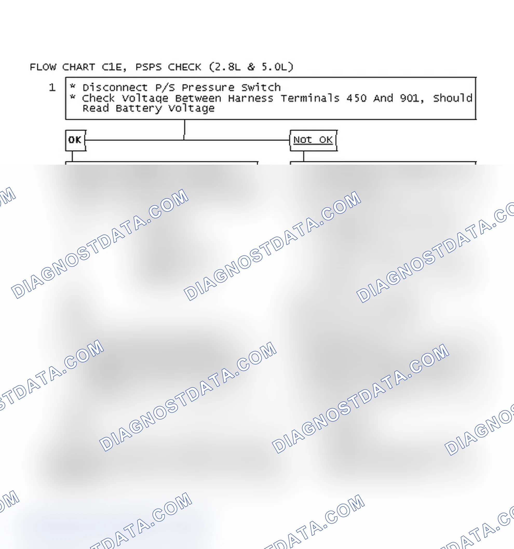 Scheme 531: Flow Chart C1E, PSPS Check (2.8L & 5.0L)