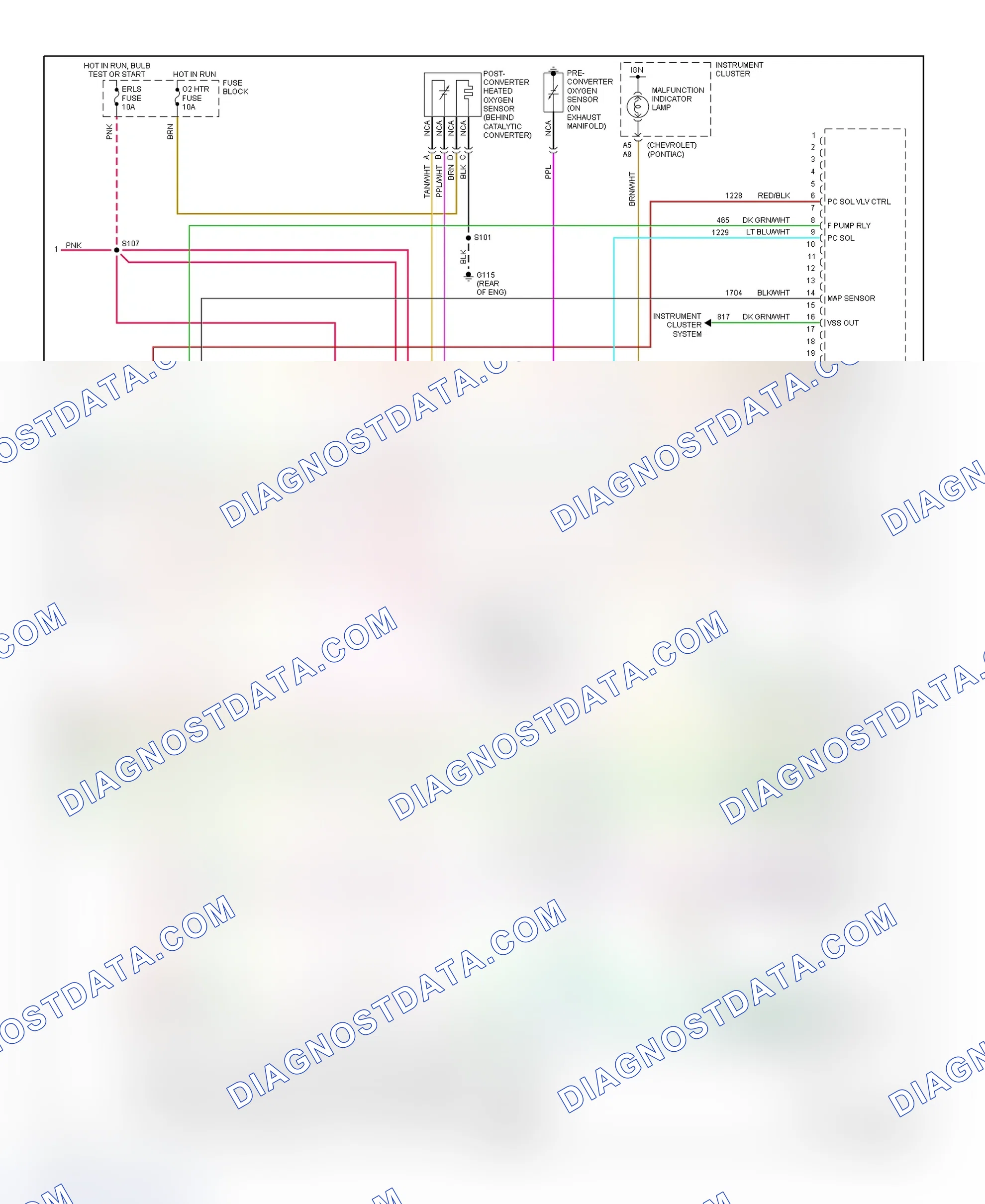 Scheme 40: PCM Wiring Diagram (Cavalier & Sunfire - 2.2L - Gasoline - 3 Of 3)