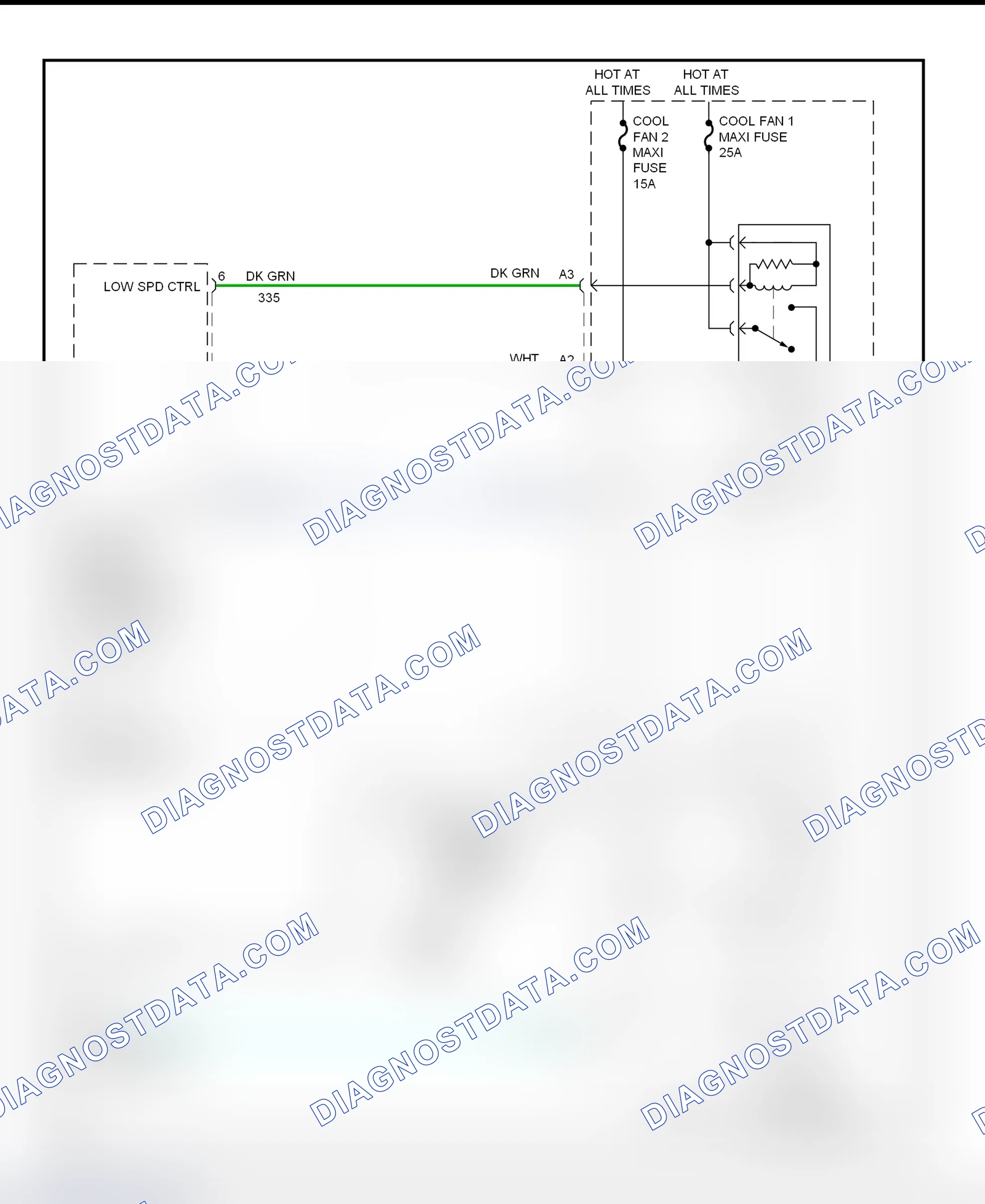 Scheme 38: Cooling Fan System Wiring Diagram (1999 Regal 3.8L VIN 1)