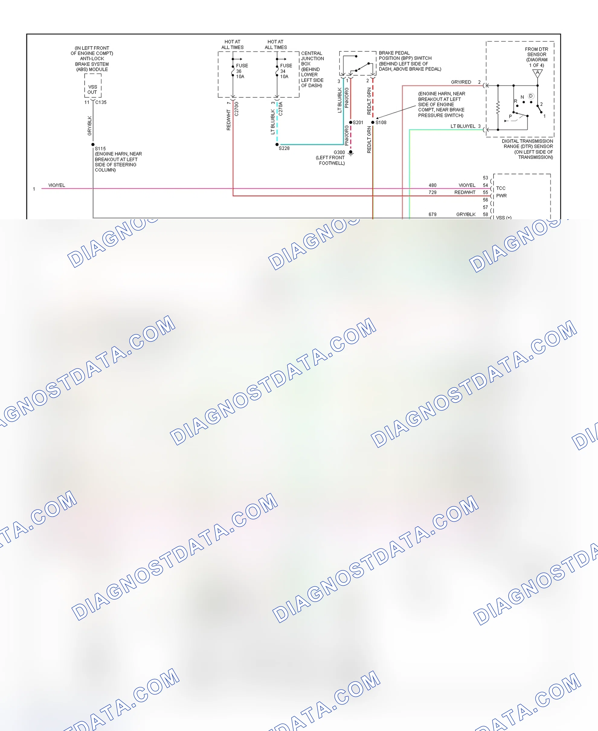 Scheme 79: PCM Wiring Diagram (Excursion & Pickup - F250/F550 Super Duty - 7.3L Turbo Diesel - Except California - 4 Of 4)