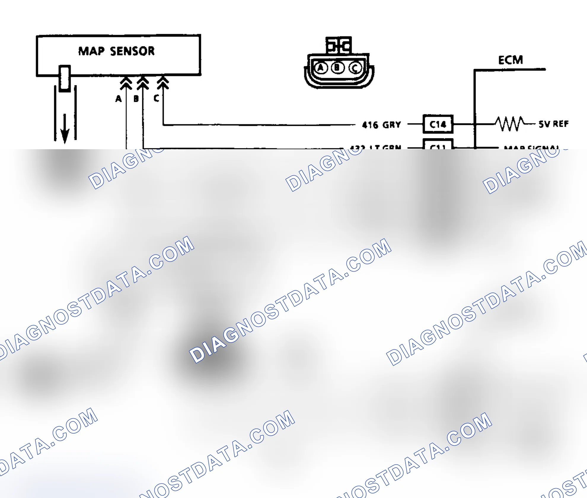 Scheme 66: Code 33: MAP Sensor Signal Voltage High Circuit Diagram