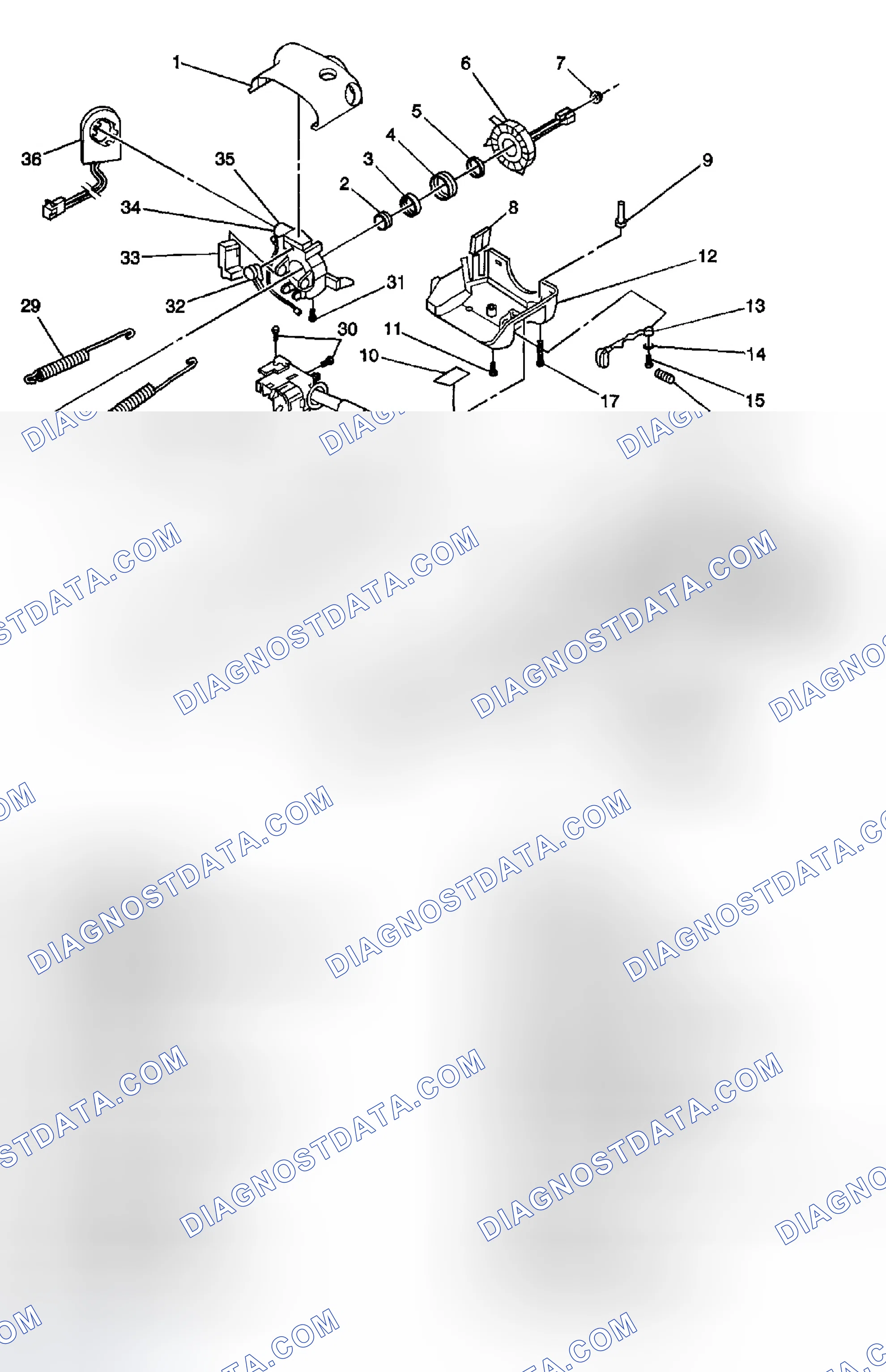 Scheme 3: Steering Column Disassembled View (Aztek)