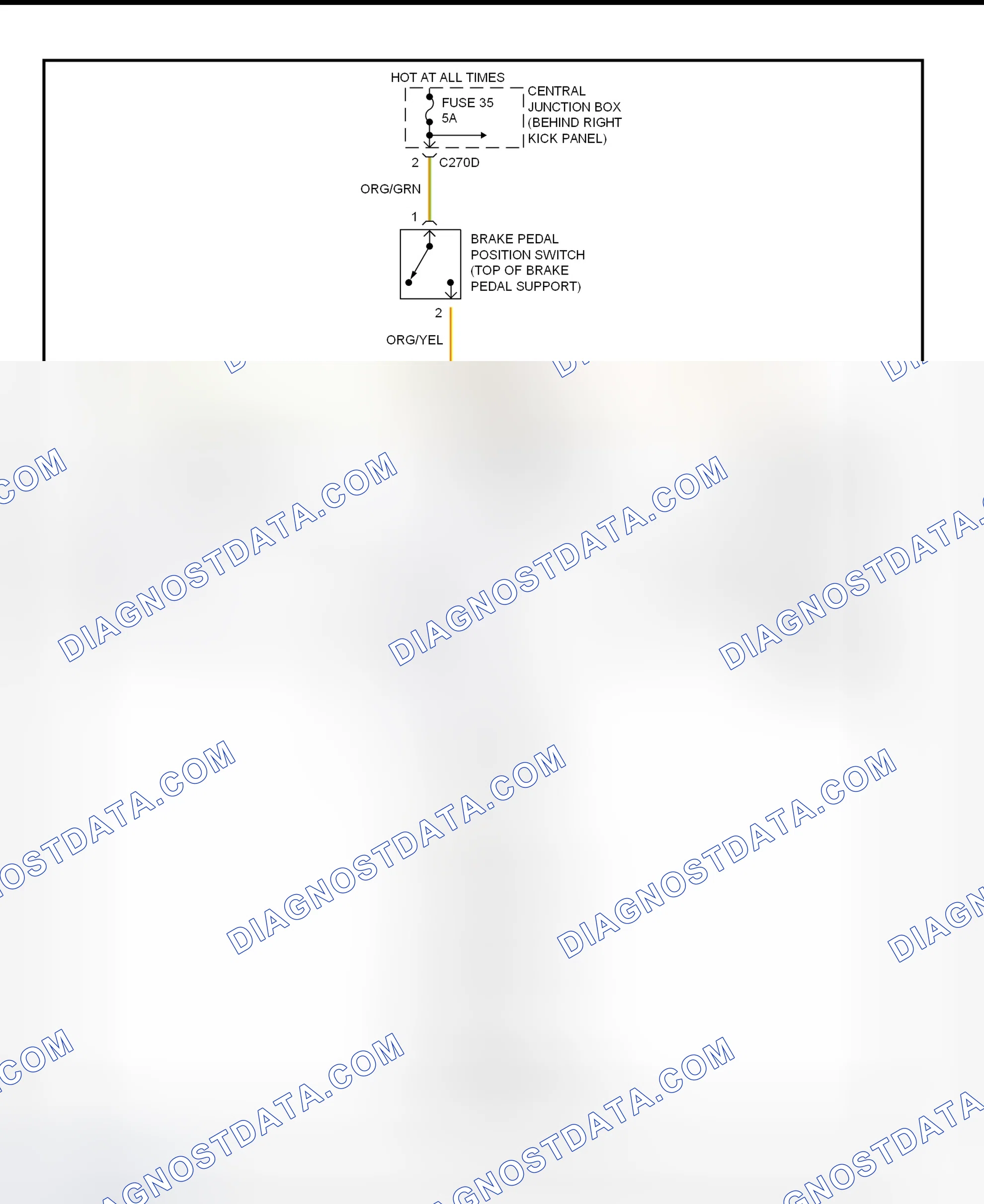 Fig. 205: Shift Interlock System Wiring Diagram (2002 LS - Without Interactive Vehicle Dynamics)
