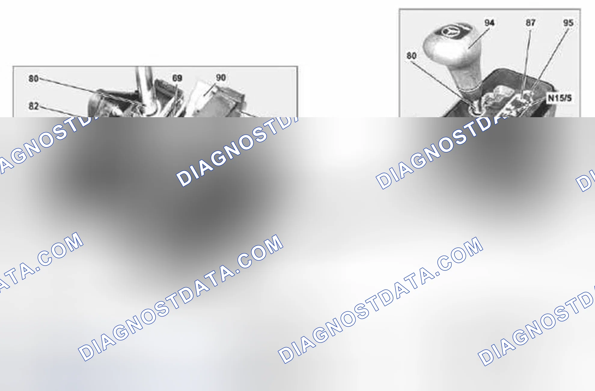 Scheme 249: Automatic transmission (AT), location of components, floor shift - GF27.10-P-0001-04GB