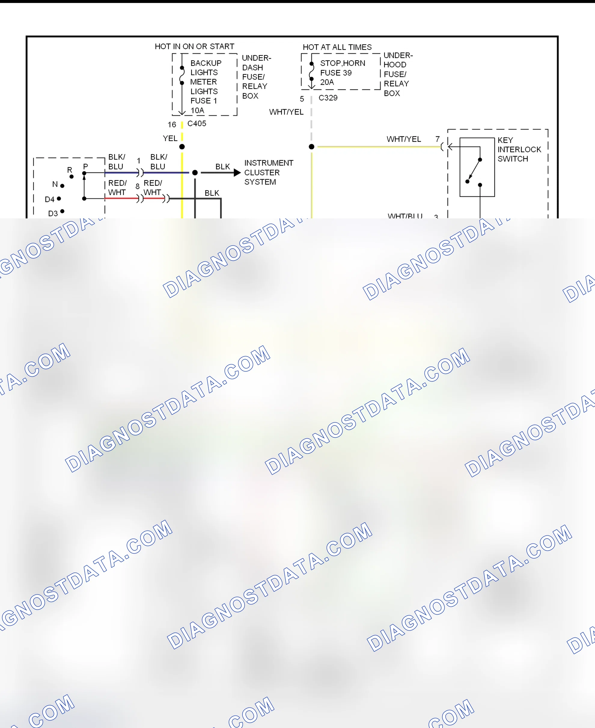 Scheme 37: Shift & Key Interlock System Wiring Schematic (1997-98 Acura 3.2TL)