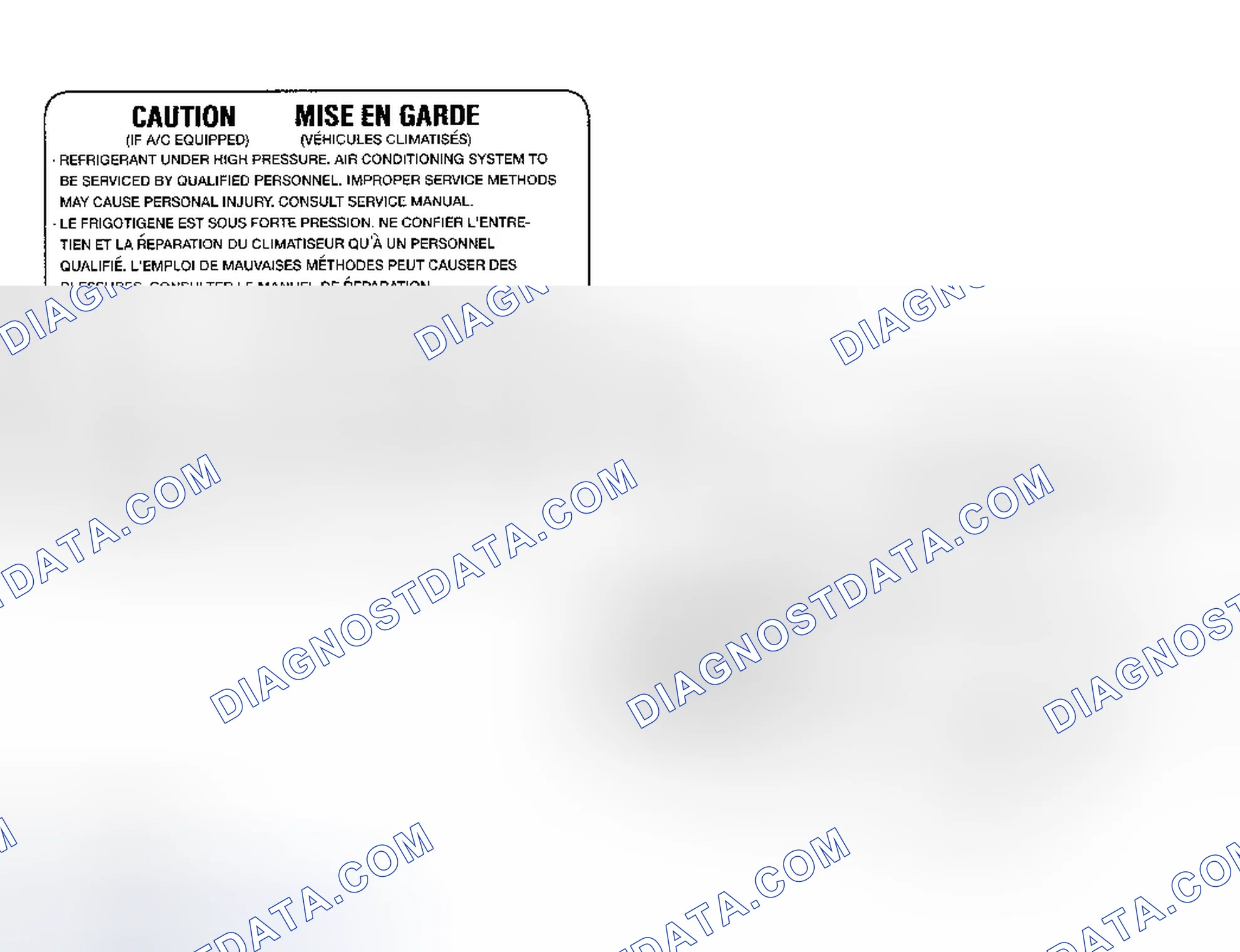 Scheme 4: Underhood A/C Specification Labels