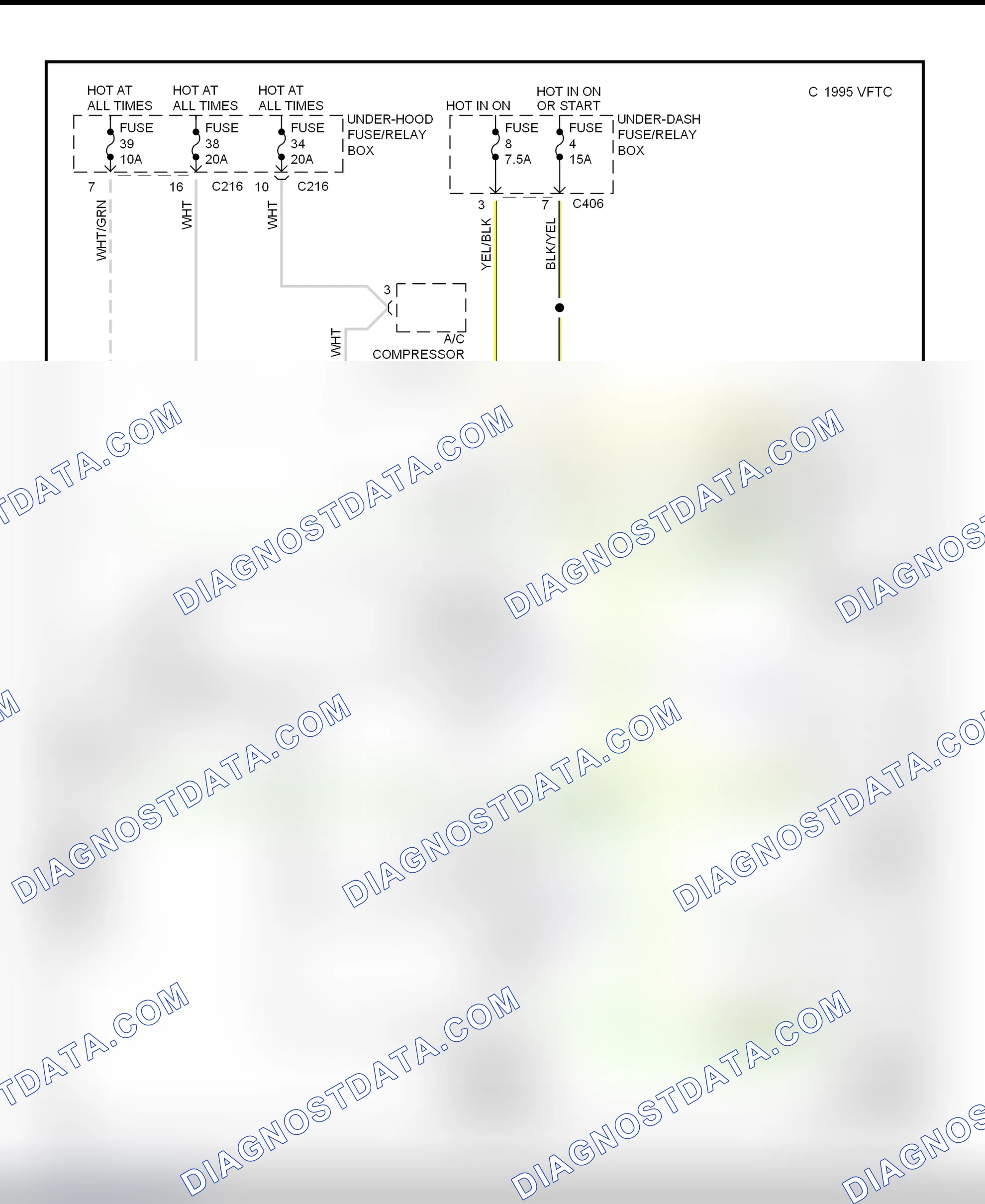 Scheme 13: Electric Cooling Fan System Wiring Diagram (1997 2.5TL)
