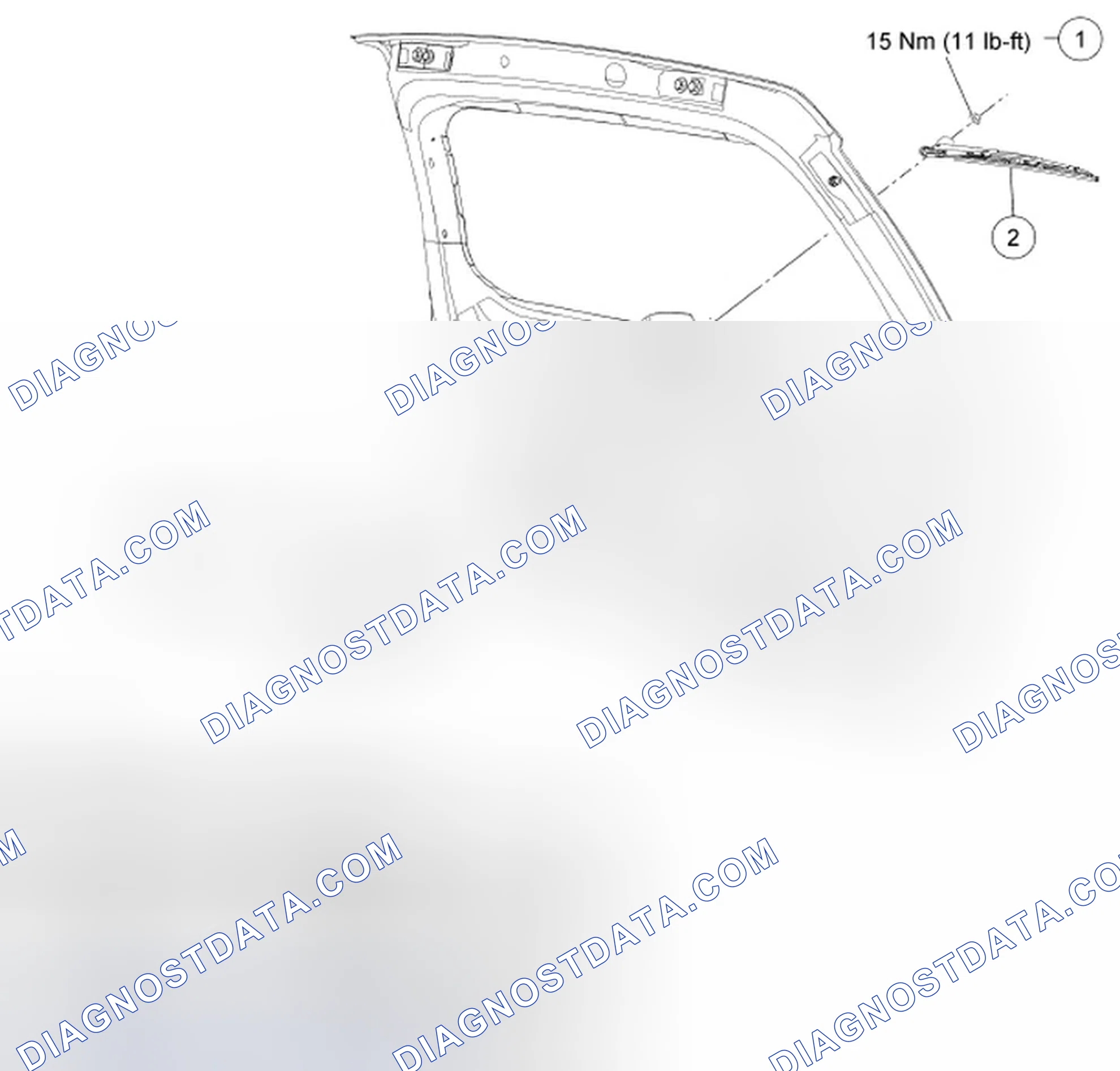 Scheme 54: Wiper and Washer System - Exploded View, Rear