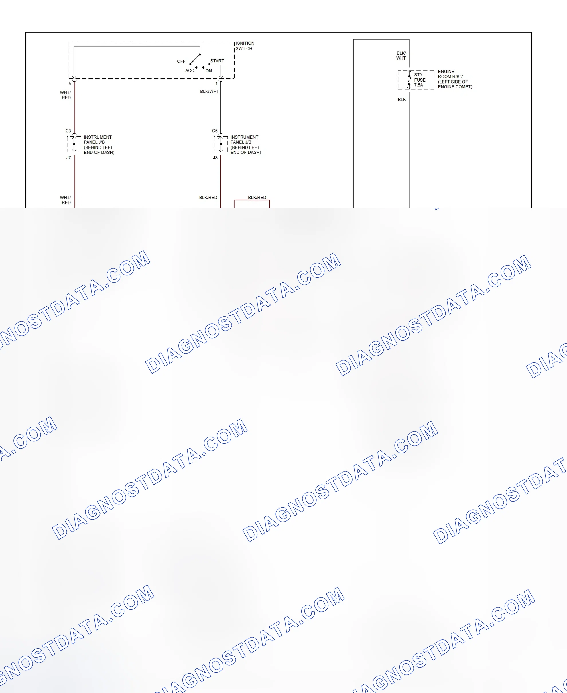 Fig. 31: Starting System Wiring Diagram (Sequoia)