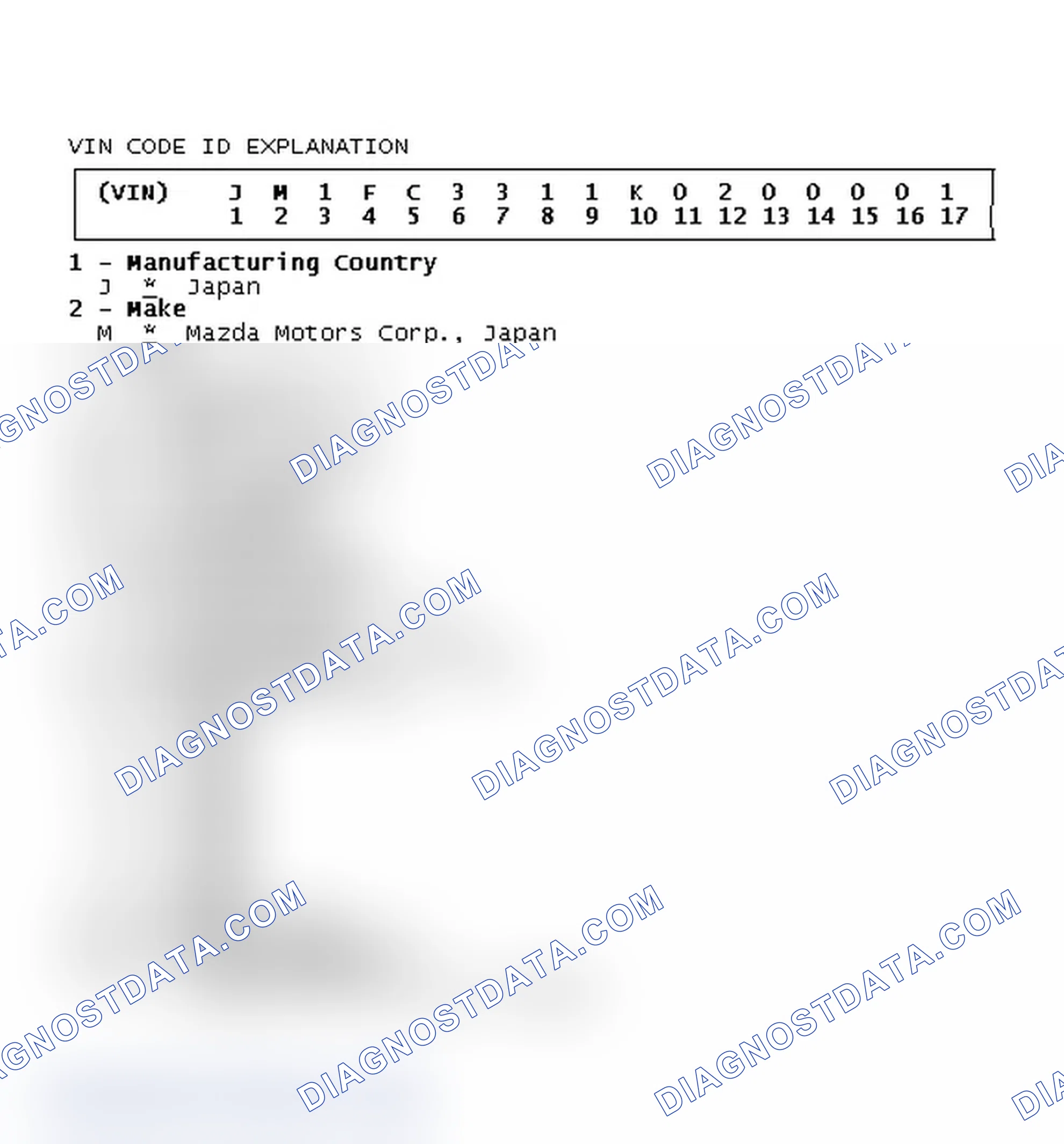 Scheme 2: VIN Code ID Explanation