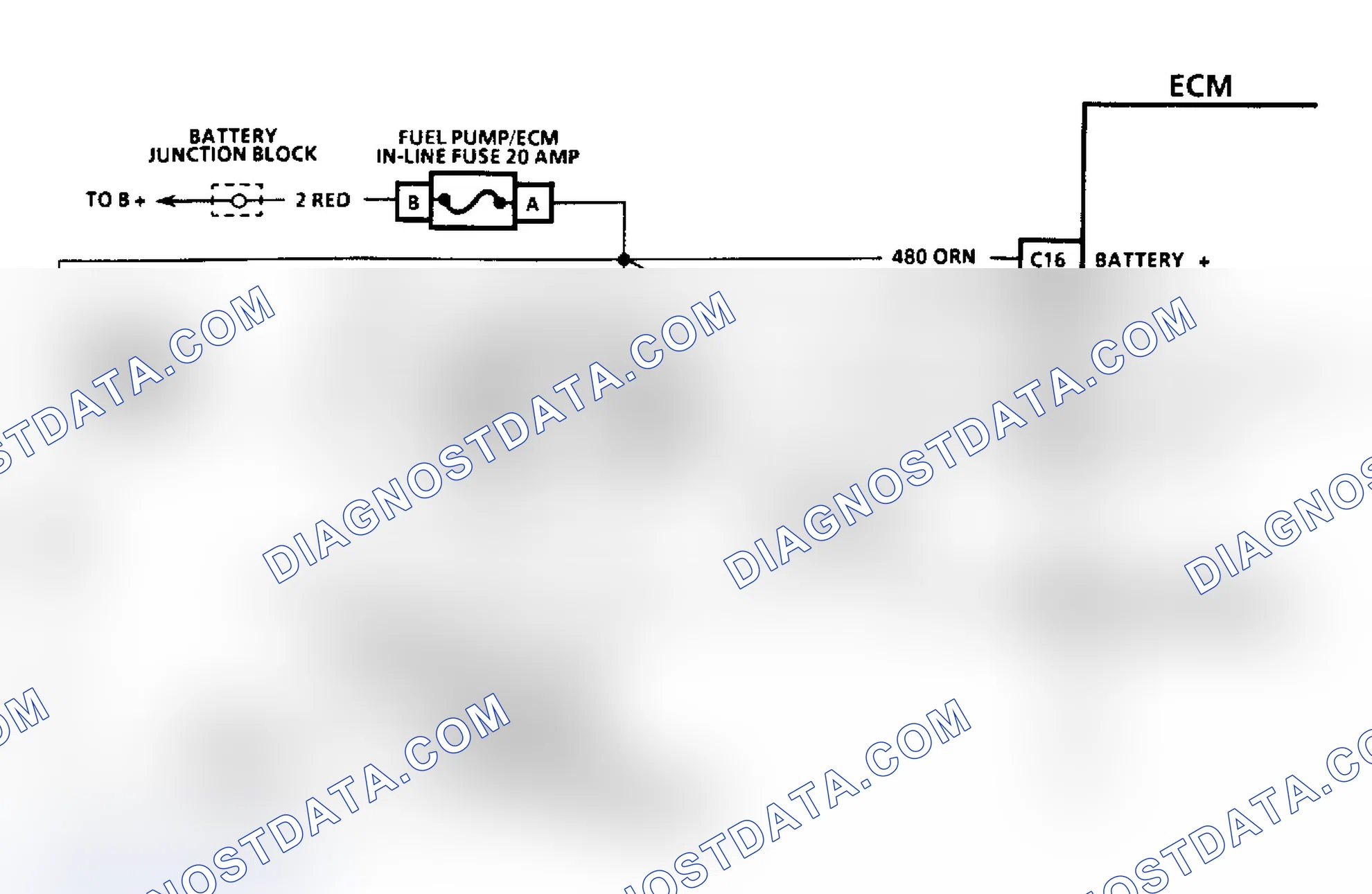Scheme 107: Code 54 Schematic Fuel Pump Voltage Low