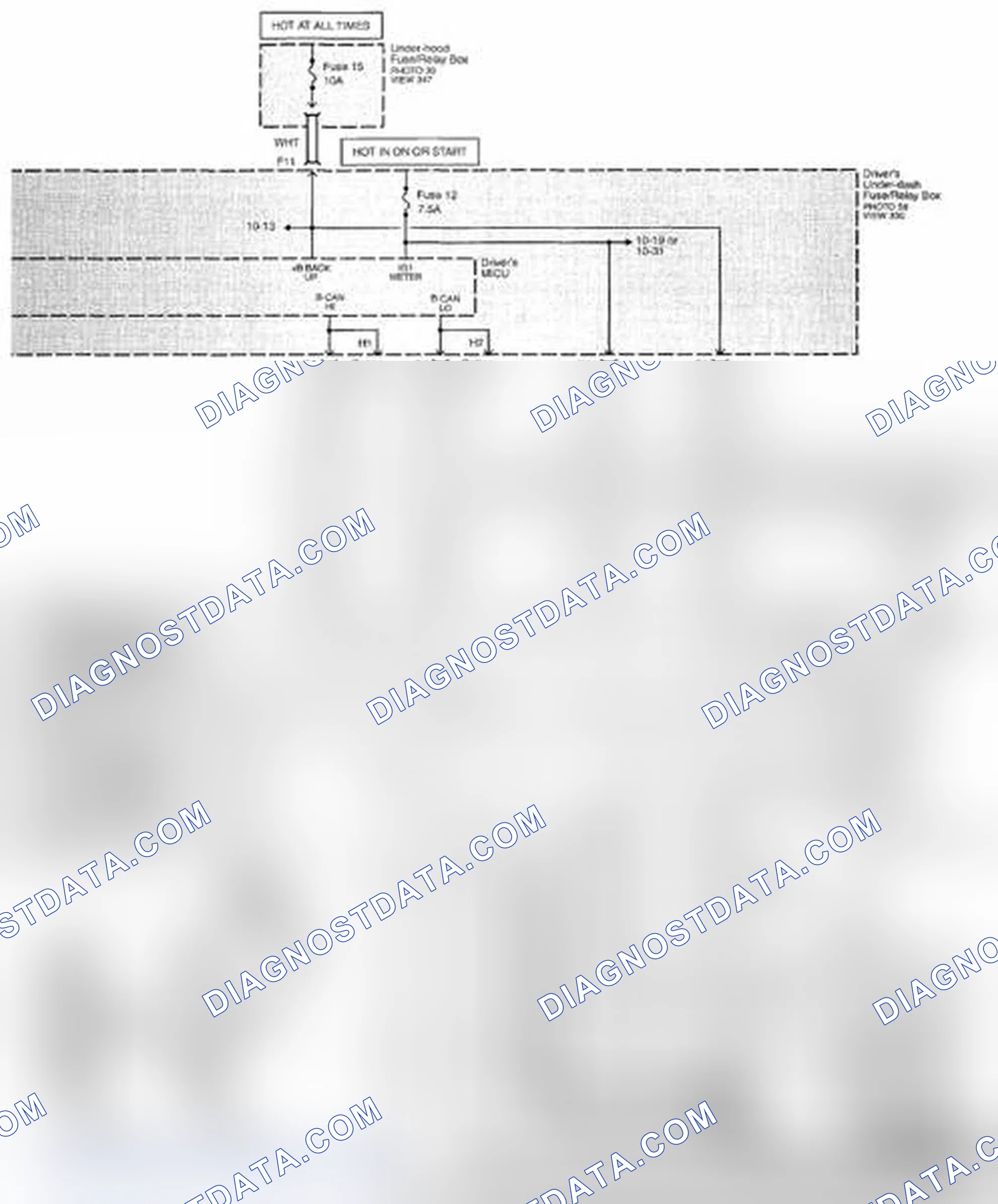 Scheme 352: Interior Lights Circuit Diagram - Dash And Console Lights (Page 114-7)