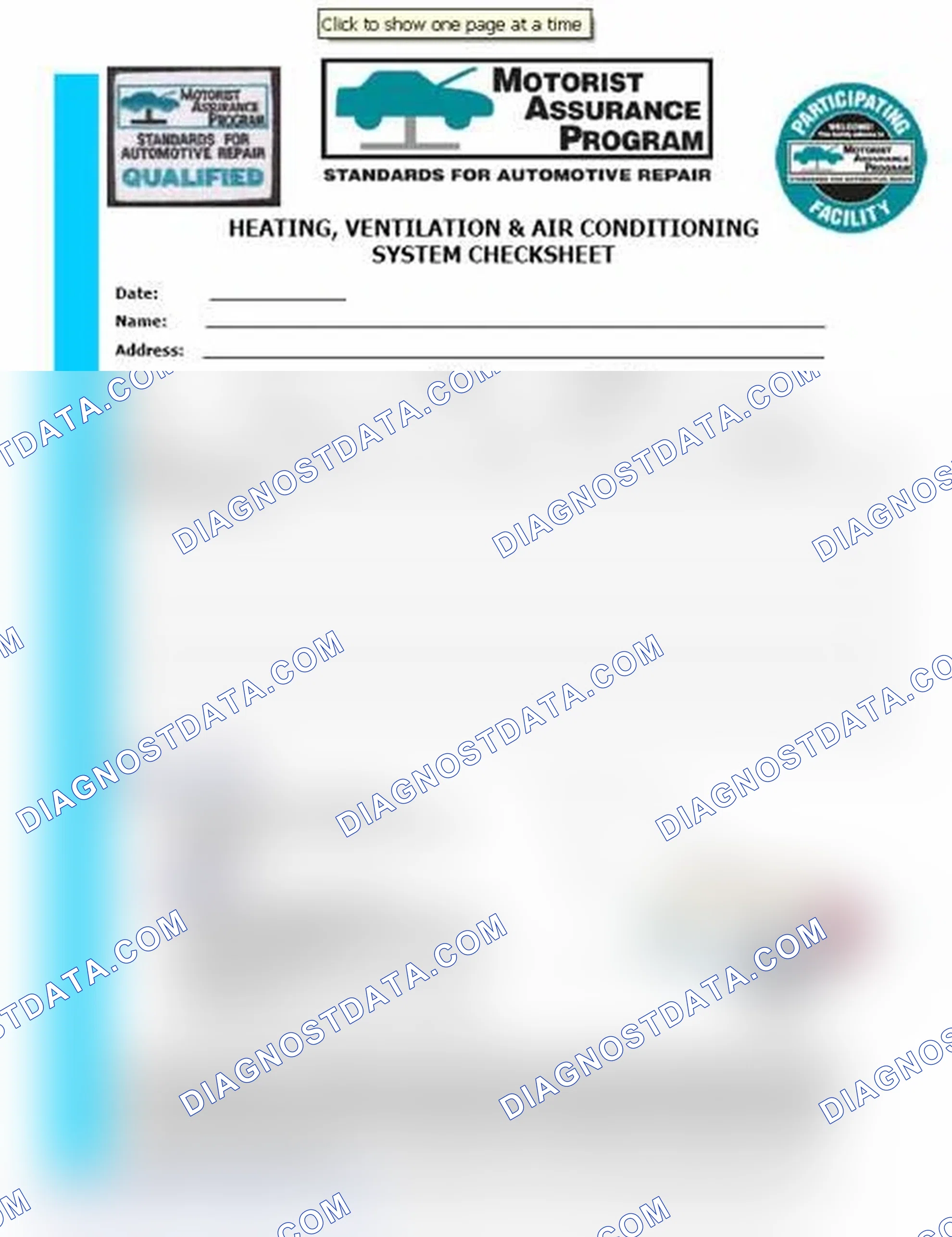 Scheme 15: Heating, Ventilation & Air Conditioning System Checksheet (1 Of 2)