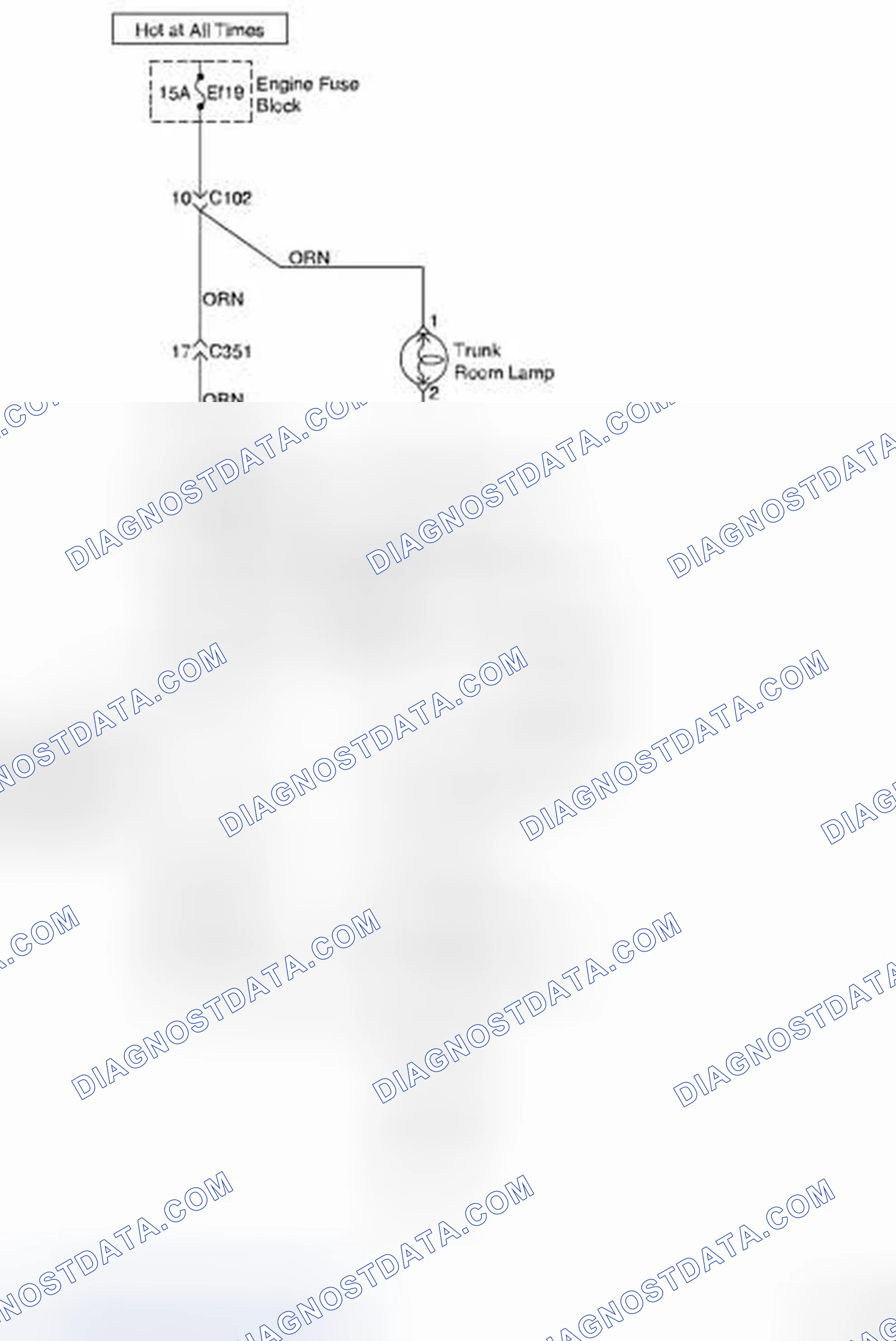 Scheme 22: Trunk/Tail Gate Open Switch, Trunk Latch Switch and Trunk Room Lamps Circuit Diagram (For NOTCHBACK