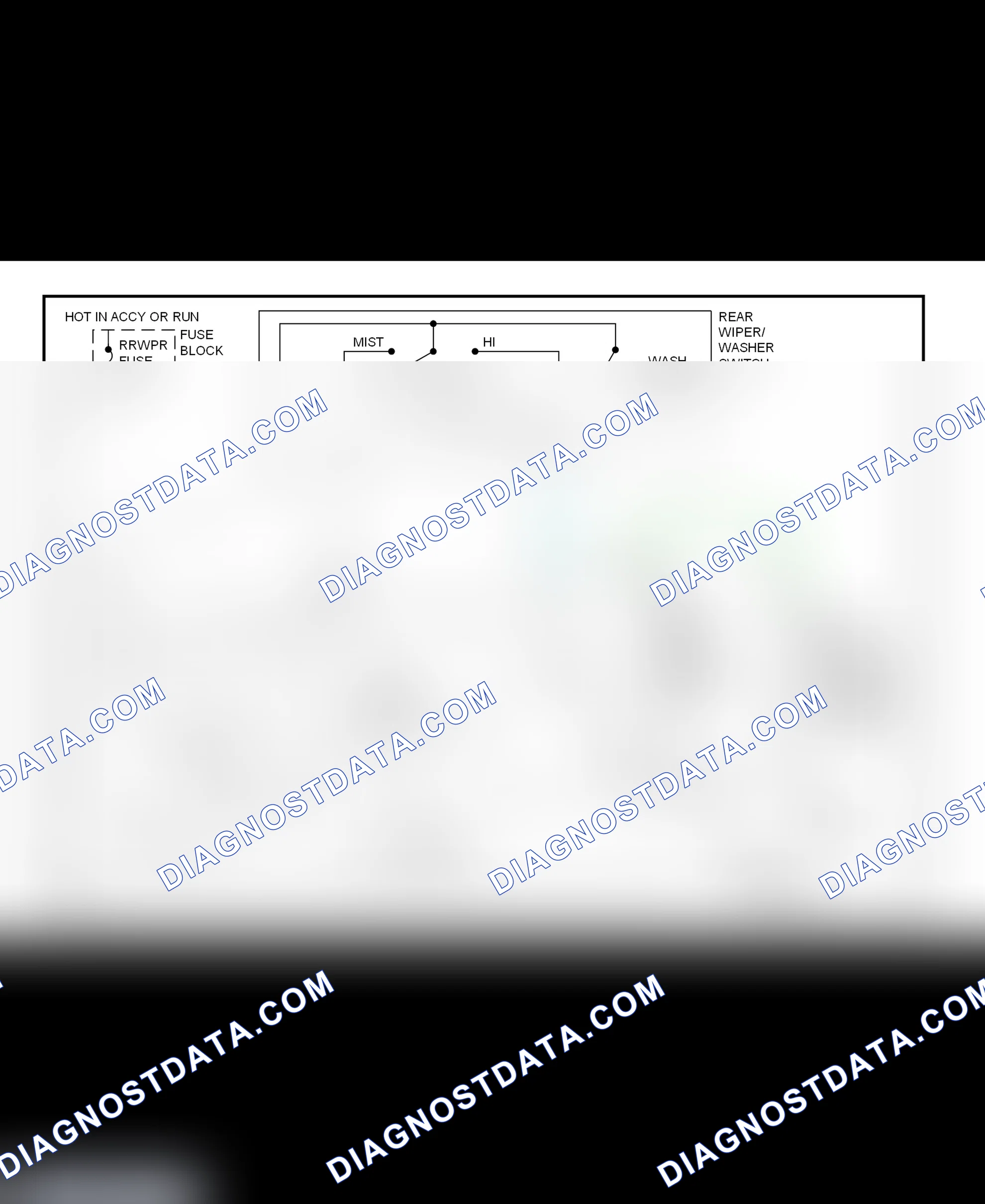 Fig. 3: Rear Wiper/Washer System Wiring Diagram