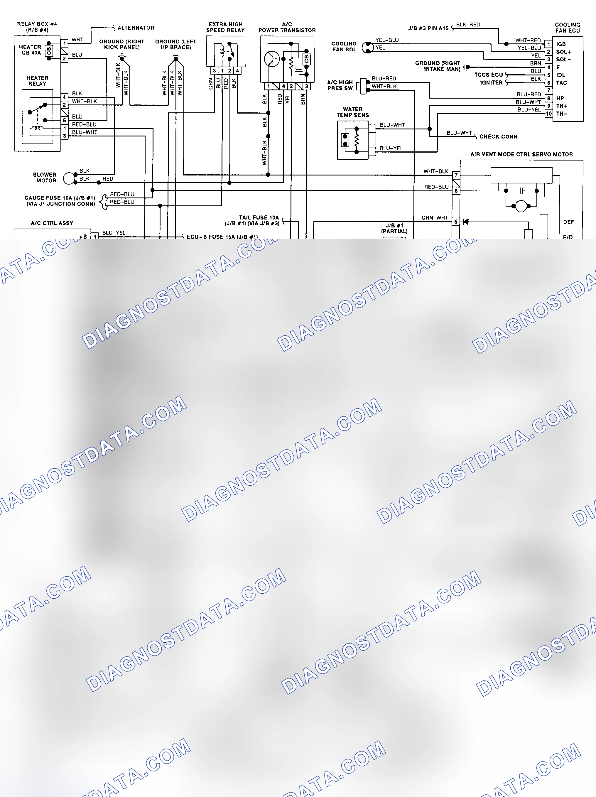 Scheme 1: Automatic A/C-Heater System Wiring Diagram (ES300)