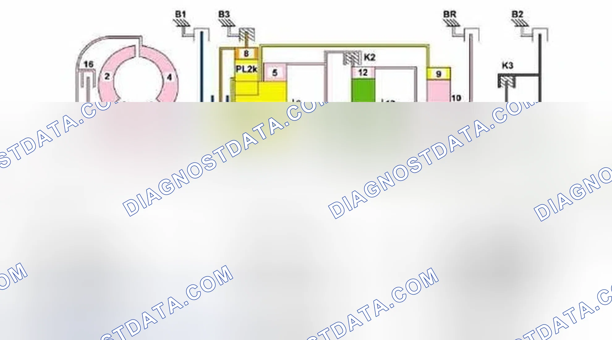 Scheme 405: Power Flow In 7th Gear Function Diagram - Transmission 722.9