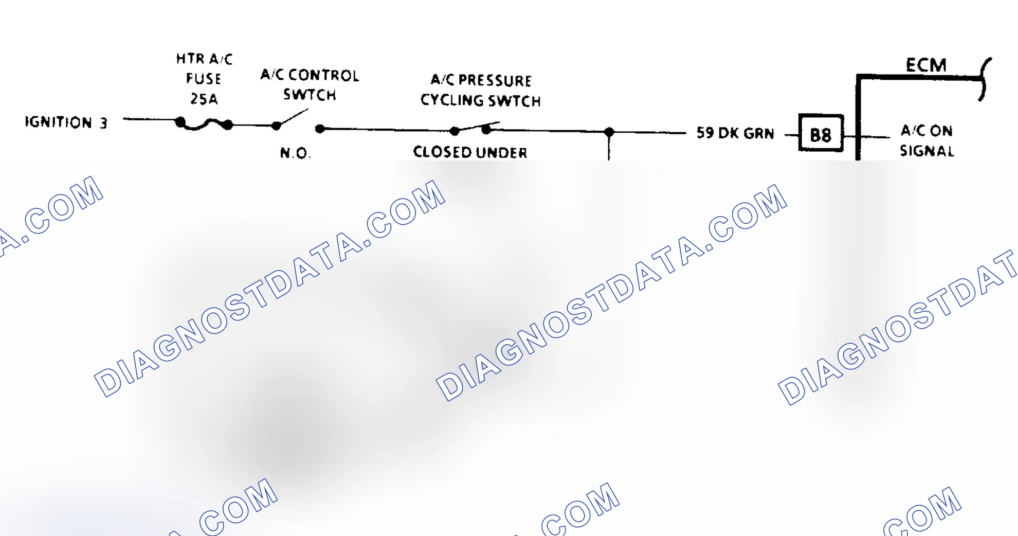 Scheme 126: A/C On Signal Diagnosis (4.3L, 5.0L, 5.7L, 7.4L Engines) - Flow Chart & Schematic