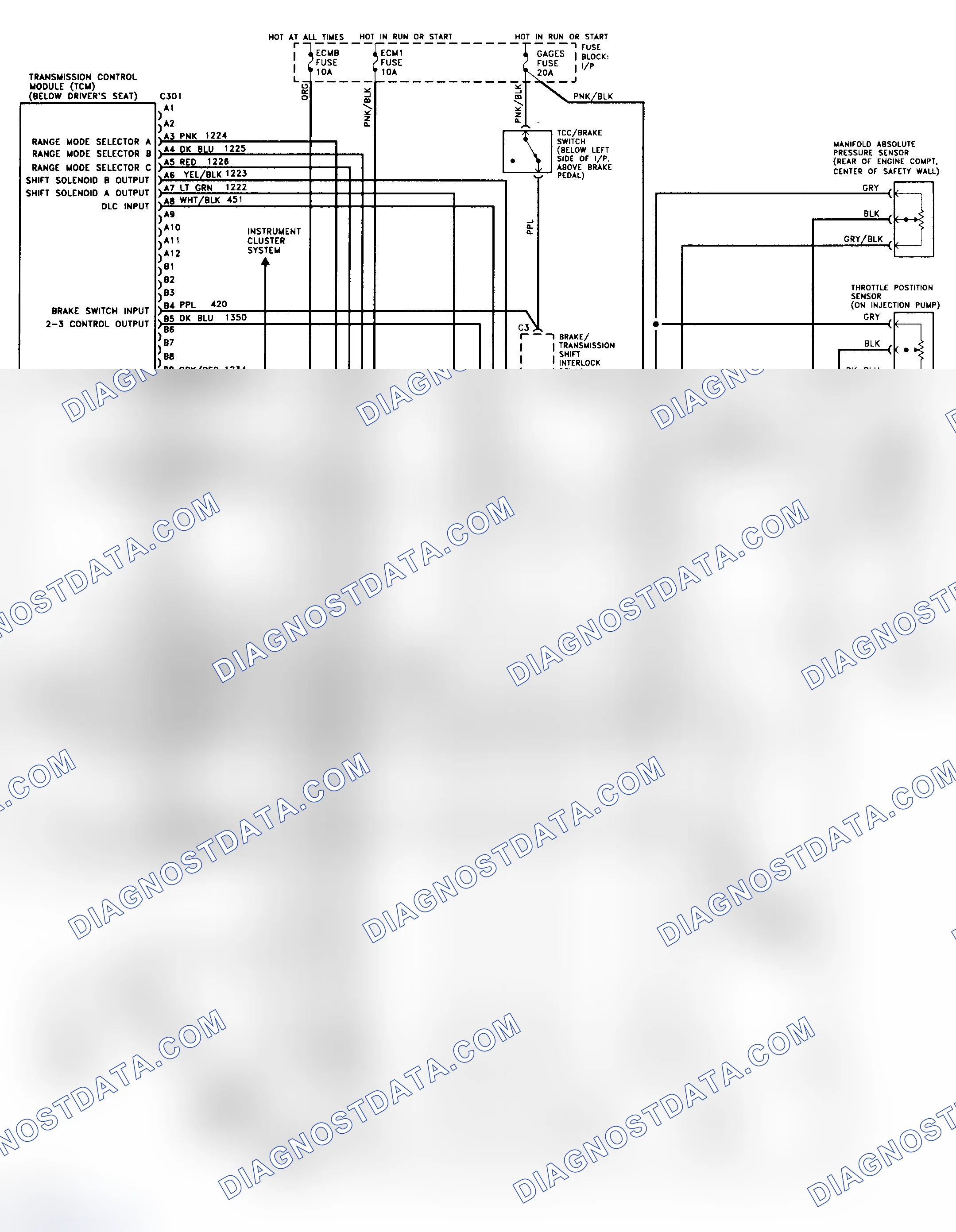 Scheme 189: 4L80-E Wiring Diagram (1994 "G" Series - Diesel)