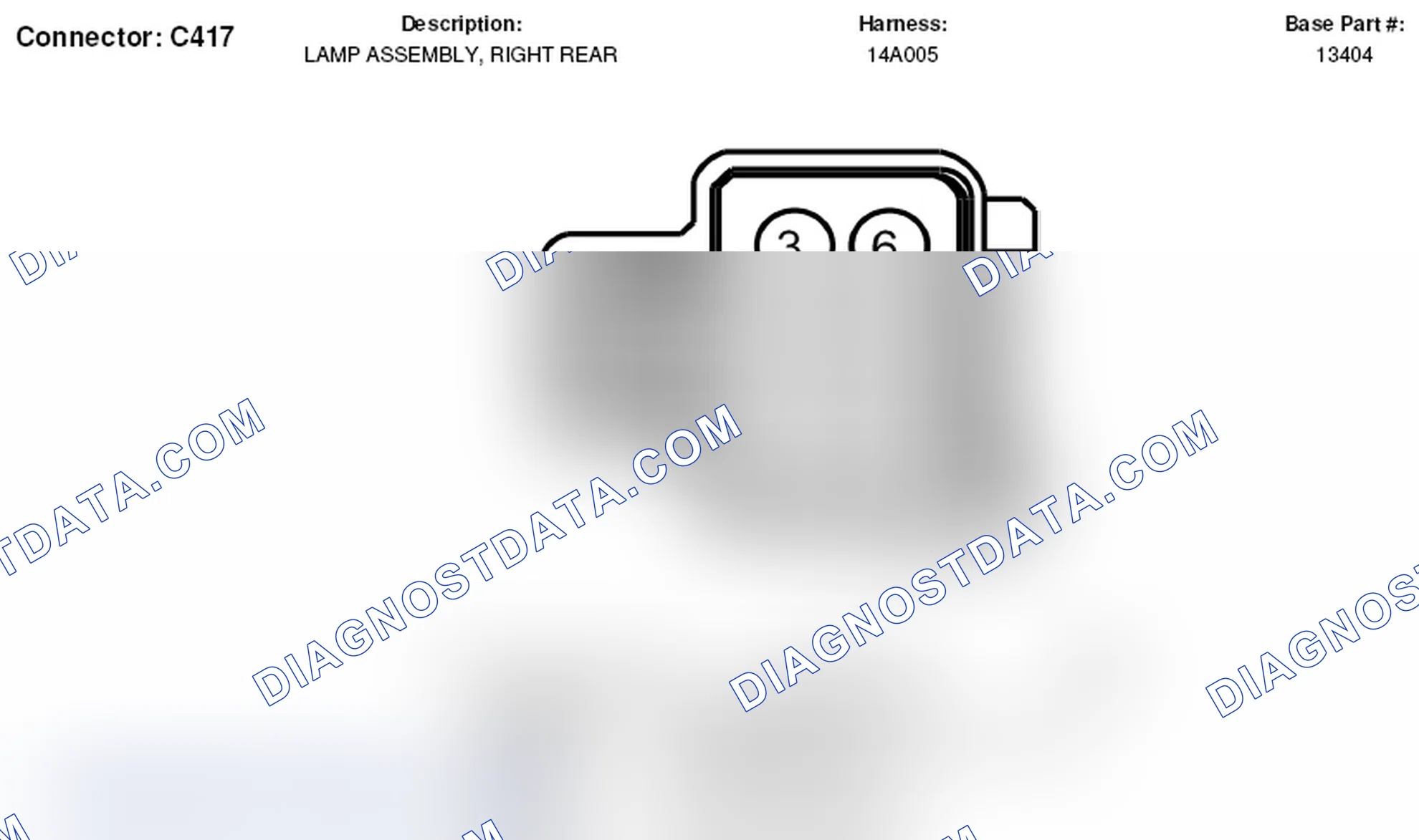 Scheme 126: Right Rear Lamp Assembly Connector End View (C417)